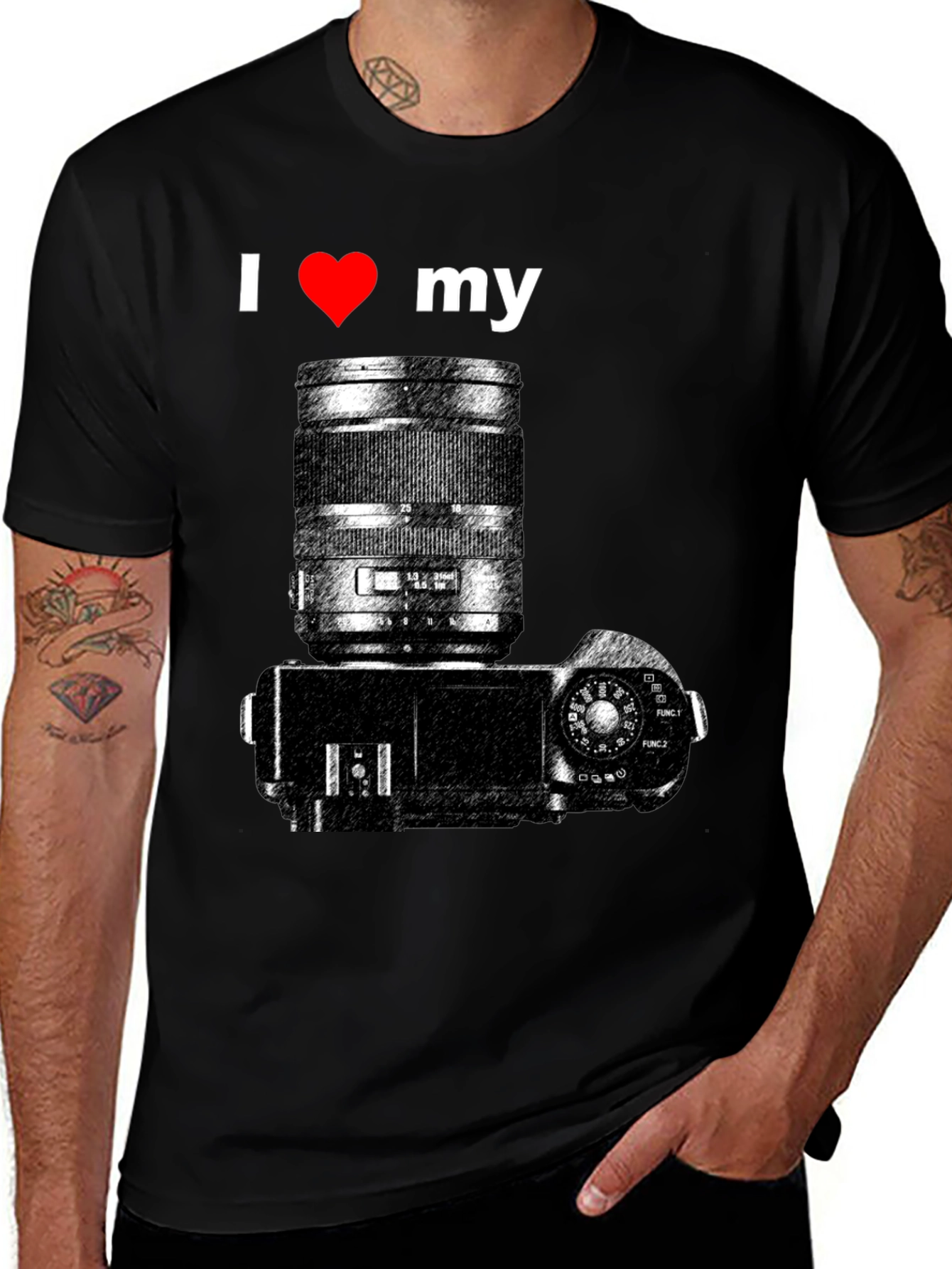 Variant 21 of I Heart My Camera Black Graphic T-Shirt