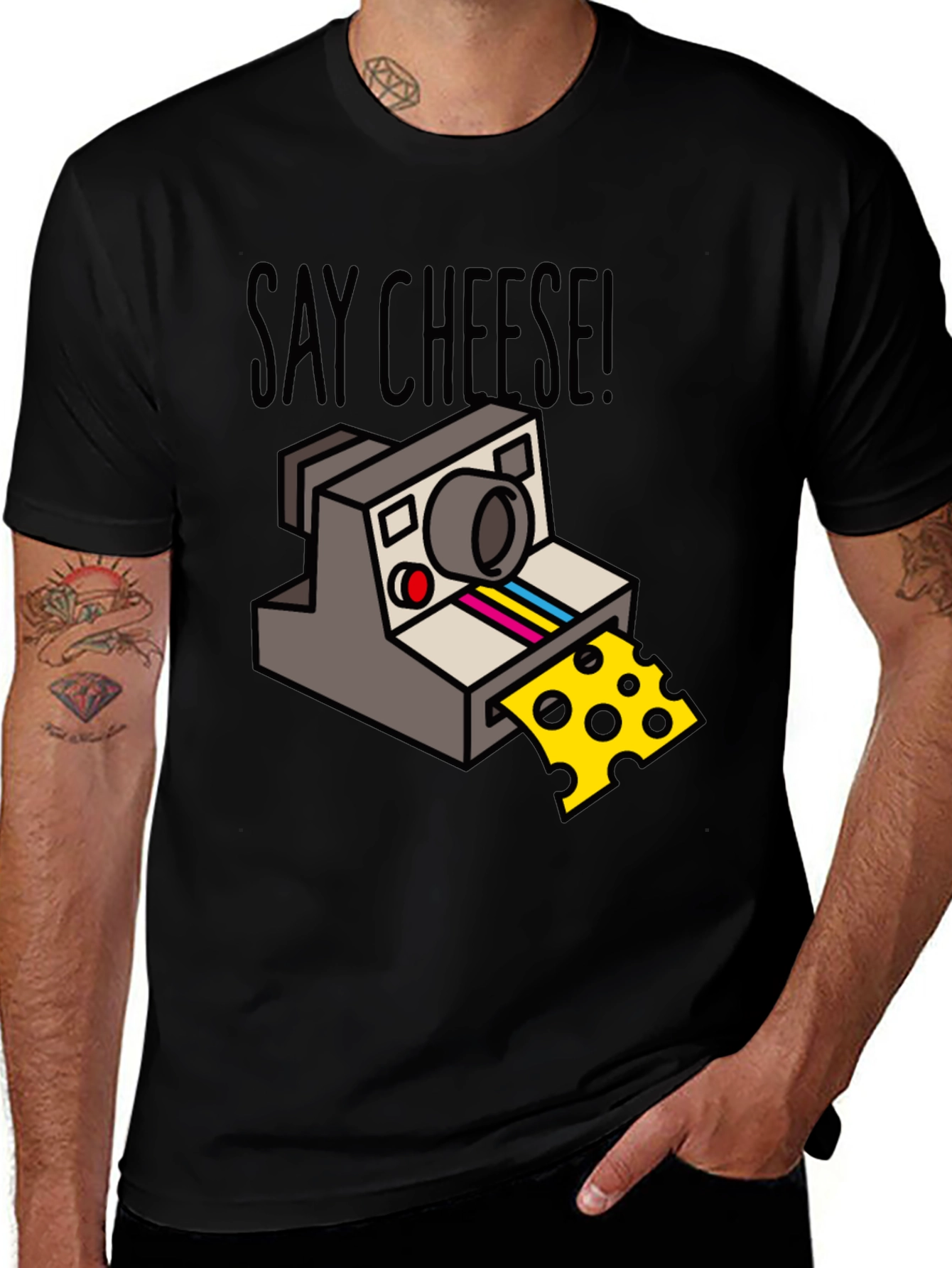Variant 2 of Say Cheese T-Shirt - Funny Camera & Cheese Graphic Tee