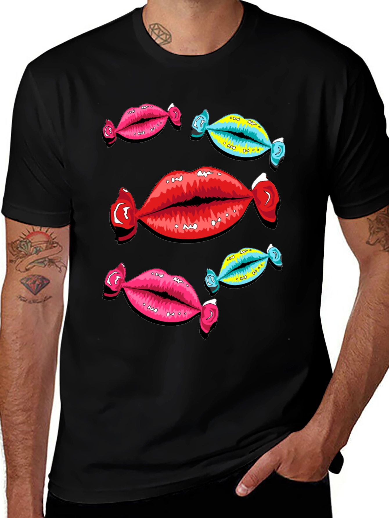 Variant 29 of Candy Lips Graphic Tee - Funky & Bold!