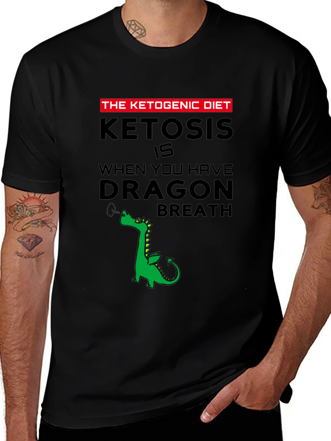 Ketogenic Diet Dragon Breath Black T-Shirt