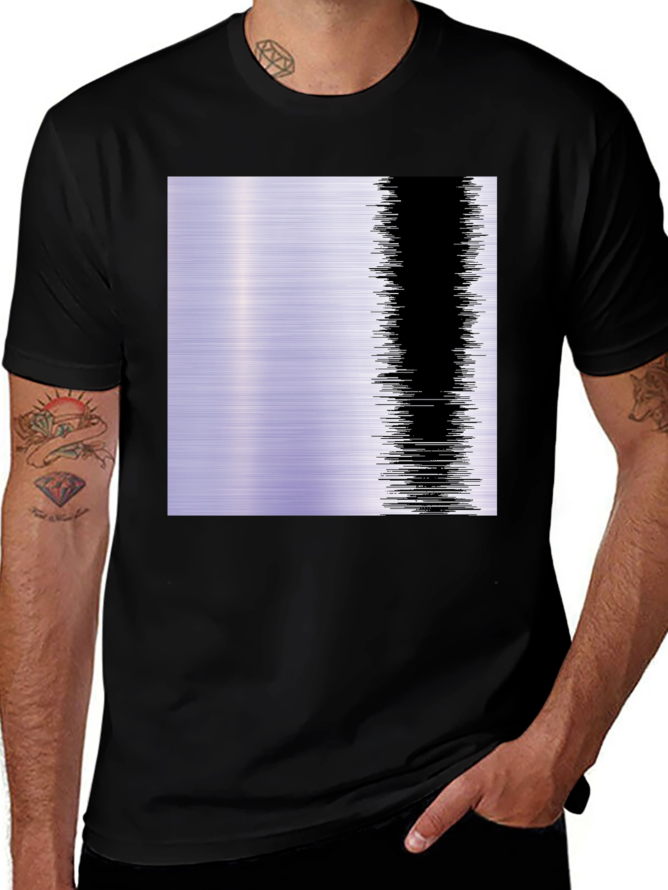 Variant 20 of Modern Abstract Graphic T-Shirt - Black