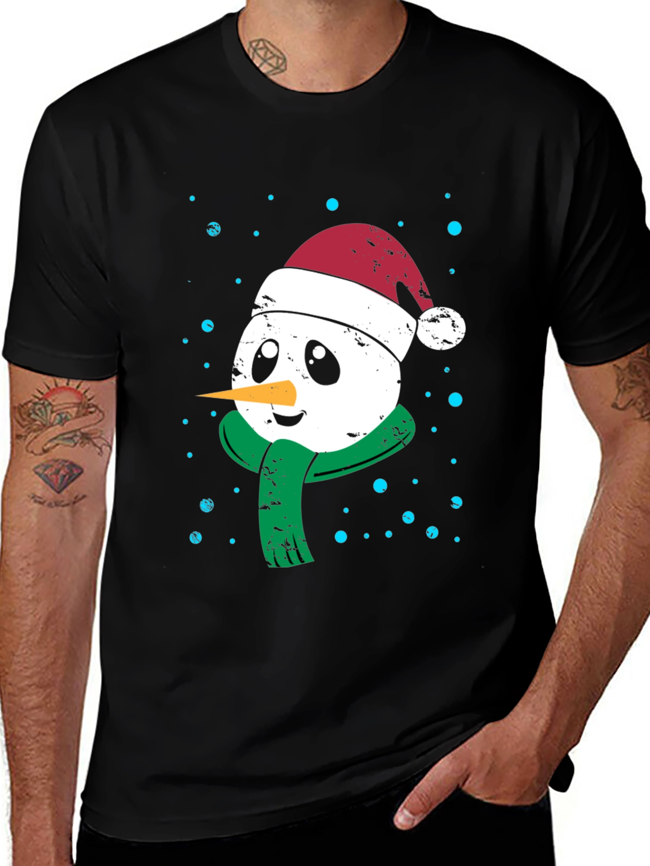 Variant 22 of Festive Snowman Graphic Tee - Holiday Cheer