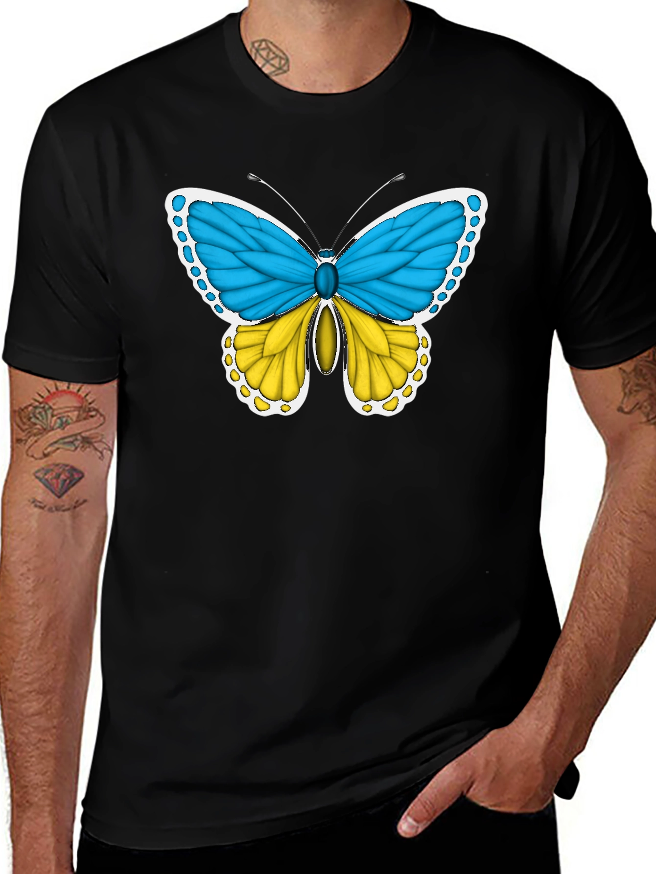 Ukraine Flag Butterfly T-Shirt - Support Ukraine