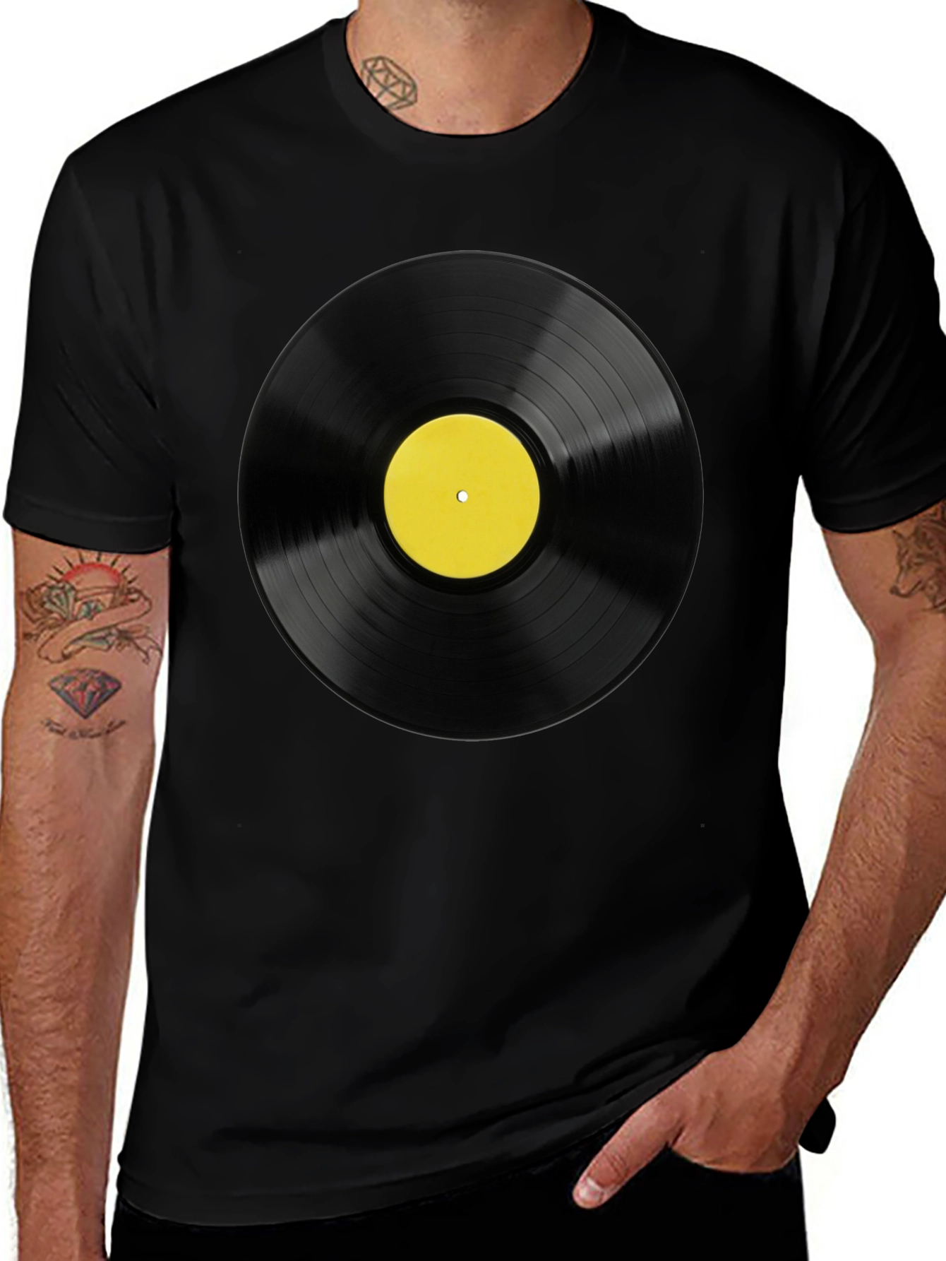 Variant 23 of Vinyl Record Graphic Black T-Shirt