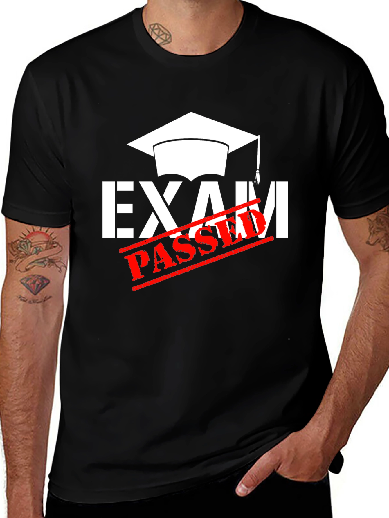 Variant 3 of Exam Passed Graduation T-Shirt - Black
