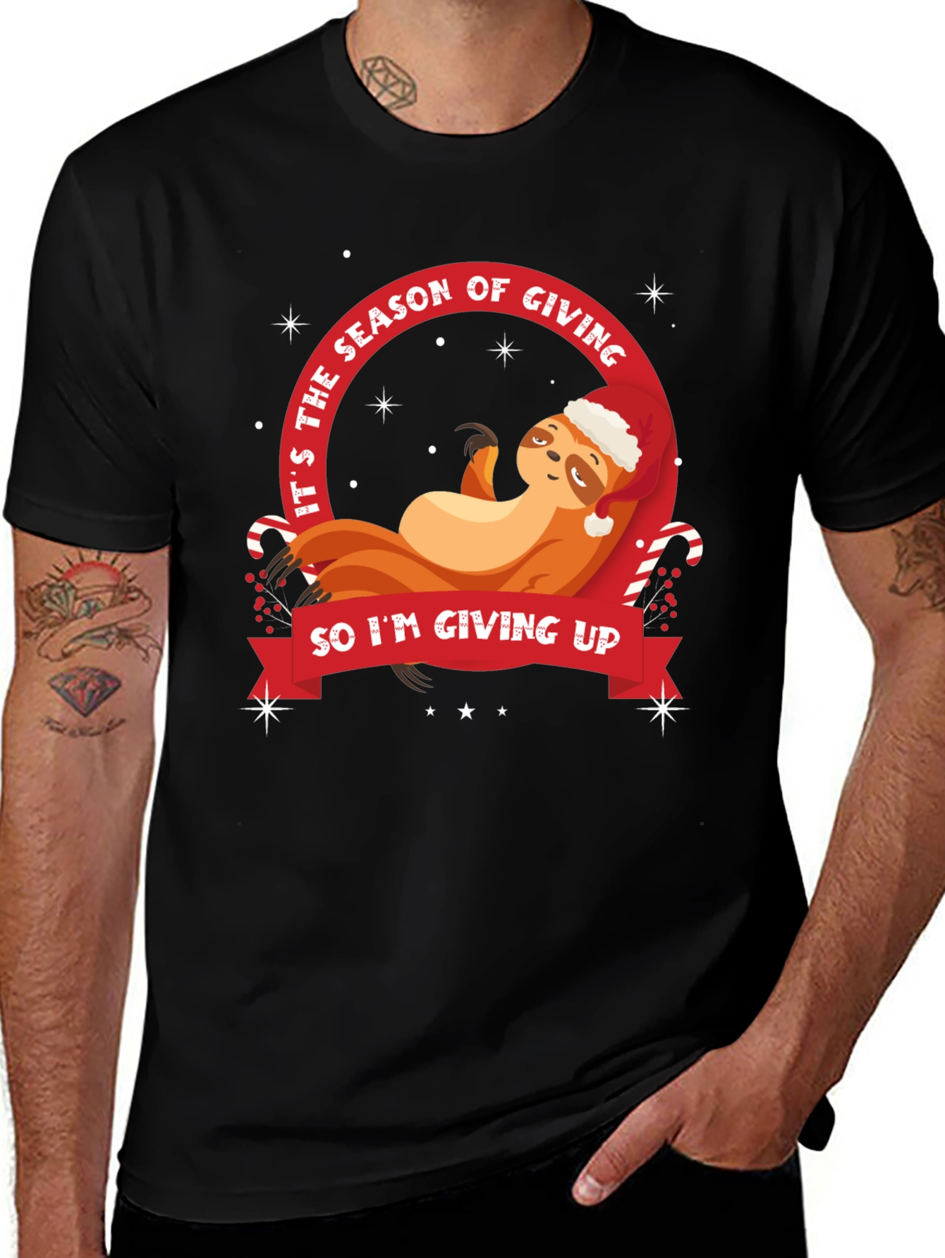 Variant 26 of Funny Sloth Christmas T-Shirt - Season of Giving