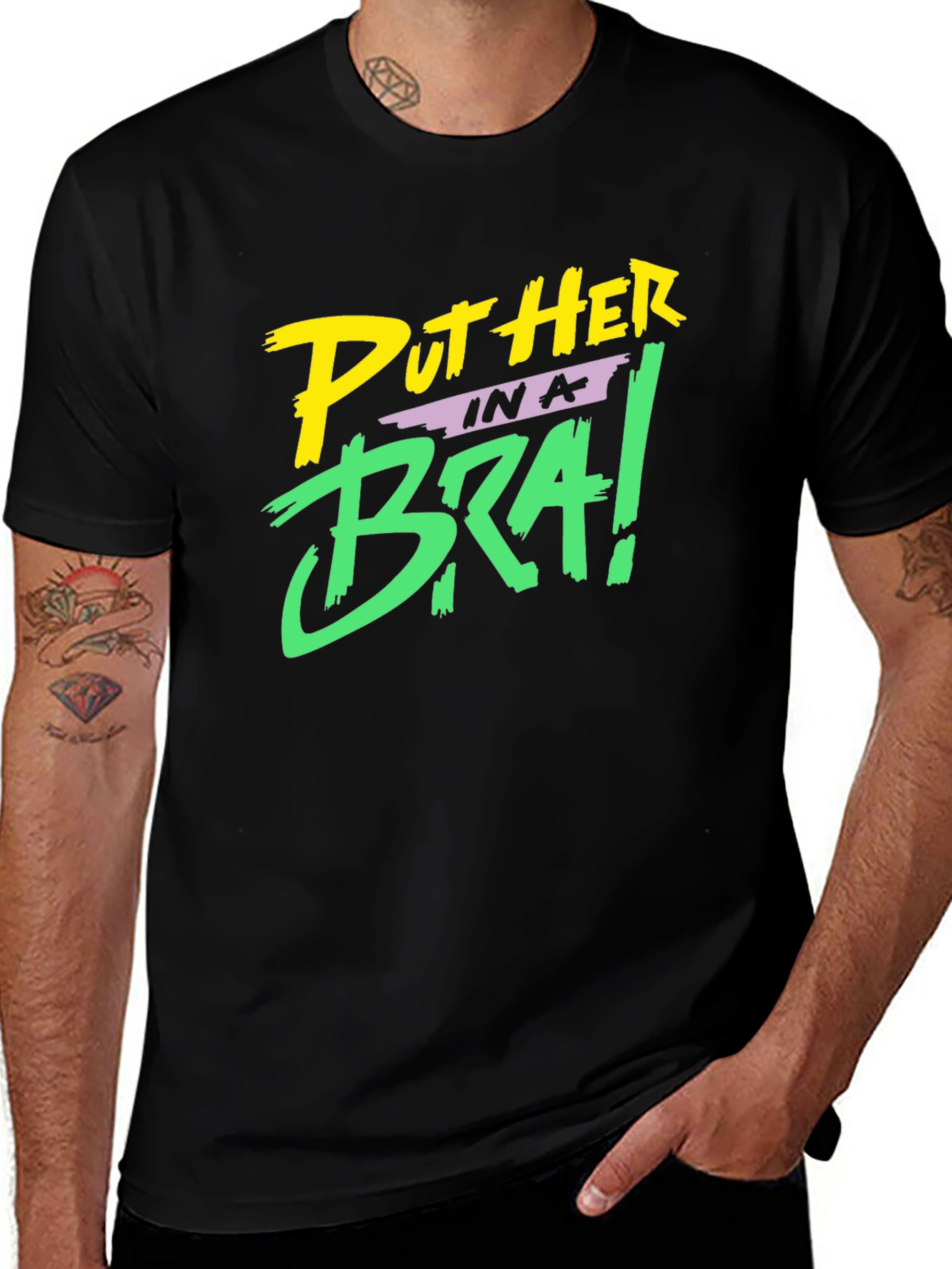 Variant 7 of Put Her in a Bra! Black Graphic Tee