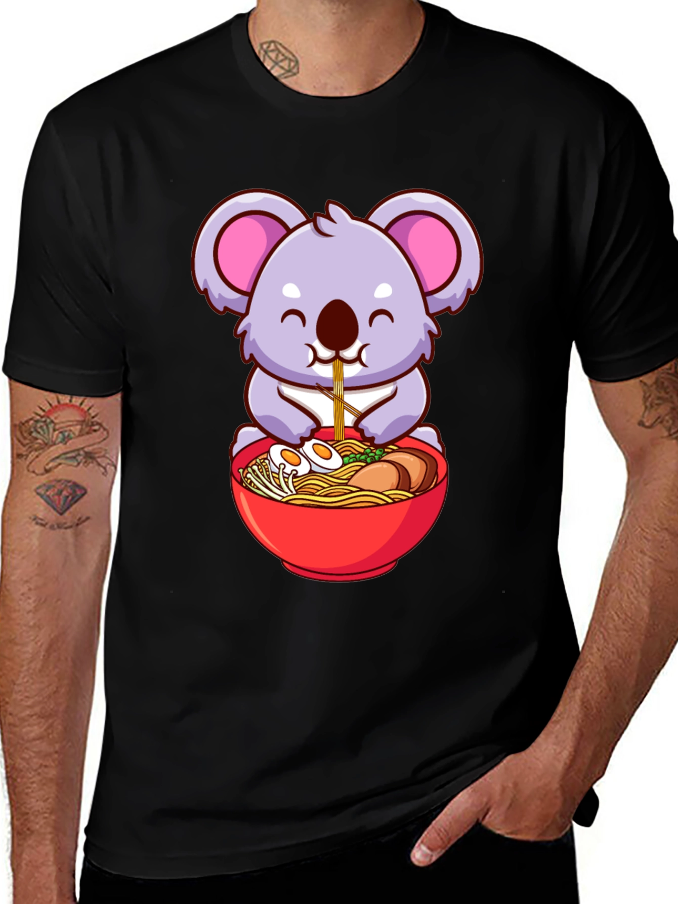 Variant 23 of Koala Ramen T-Shirt - Kawaii Anime Style