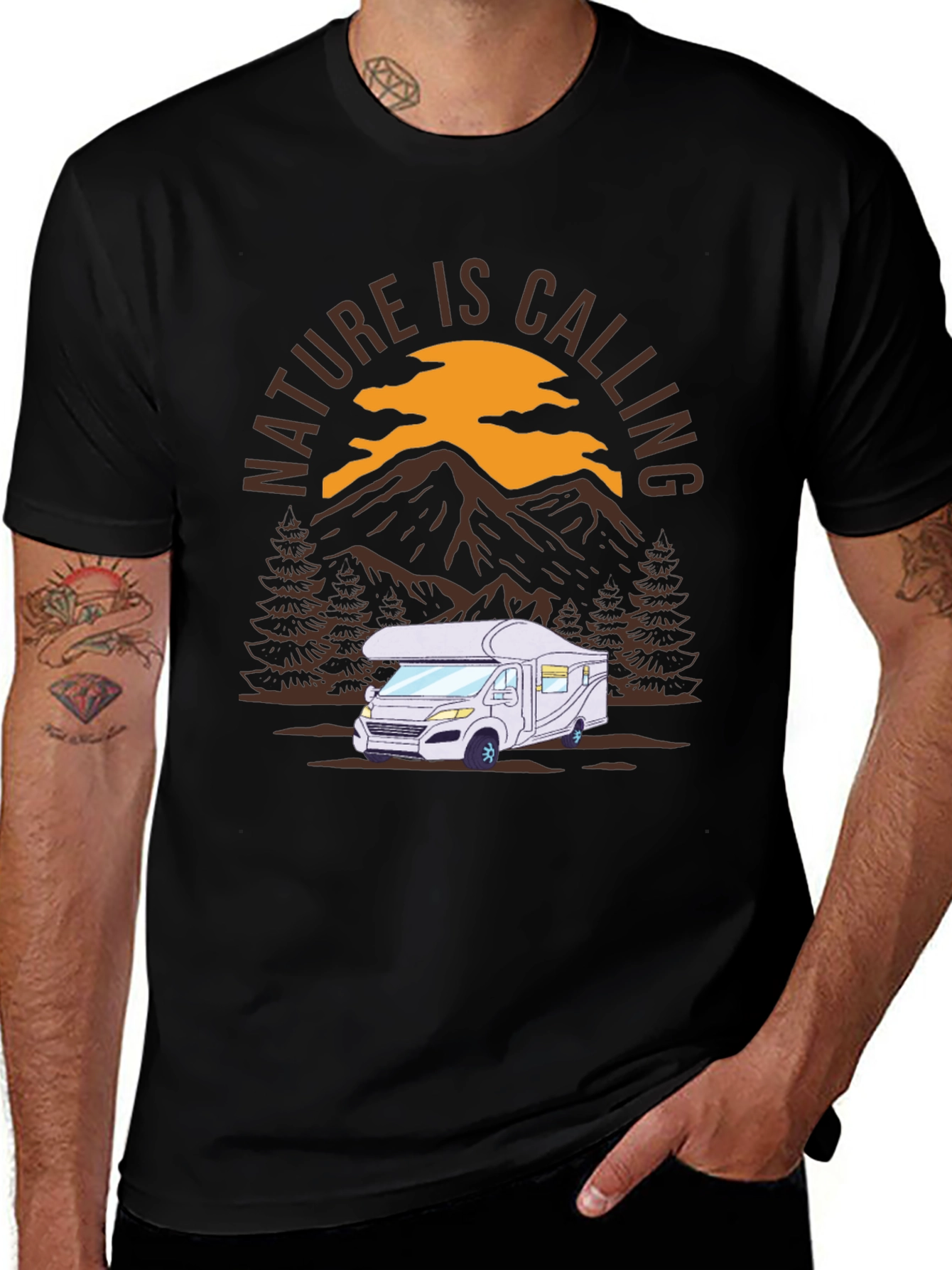Variant 10 of Nature is Calling T-Shirt - RV Camper Adventure Tee