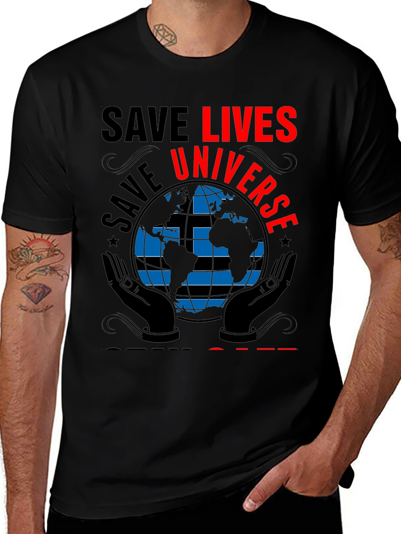 Black Save Lives Save Universe Graphic T-Shirt main image