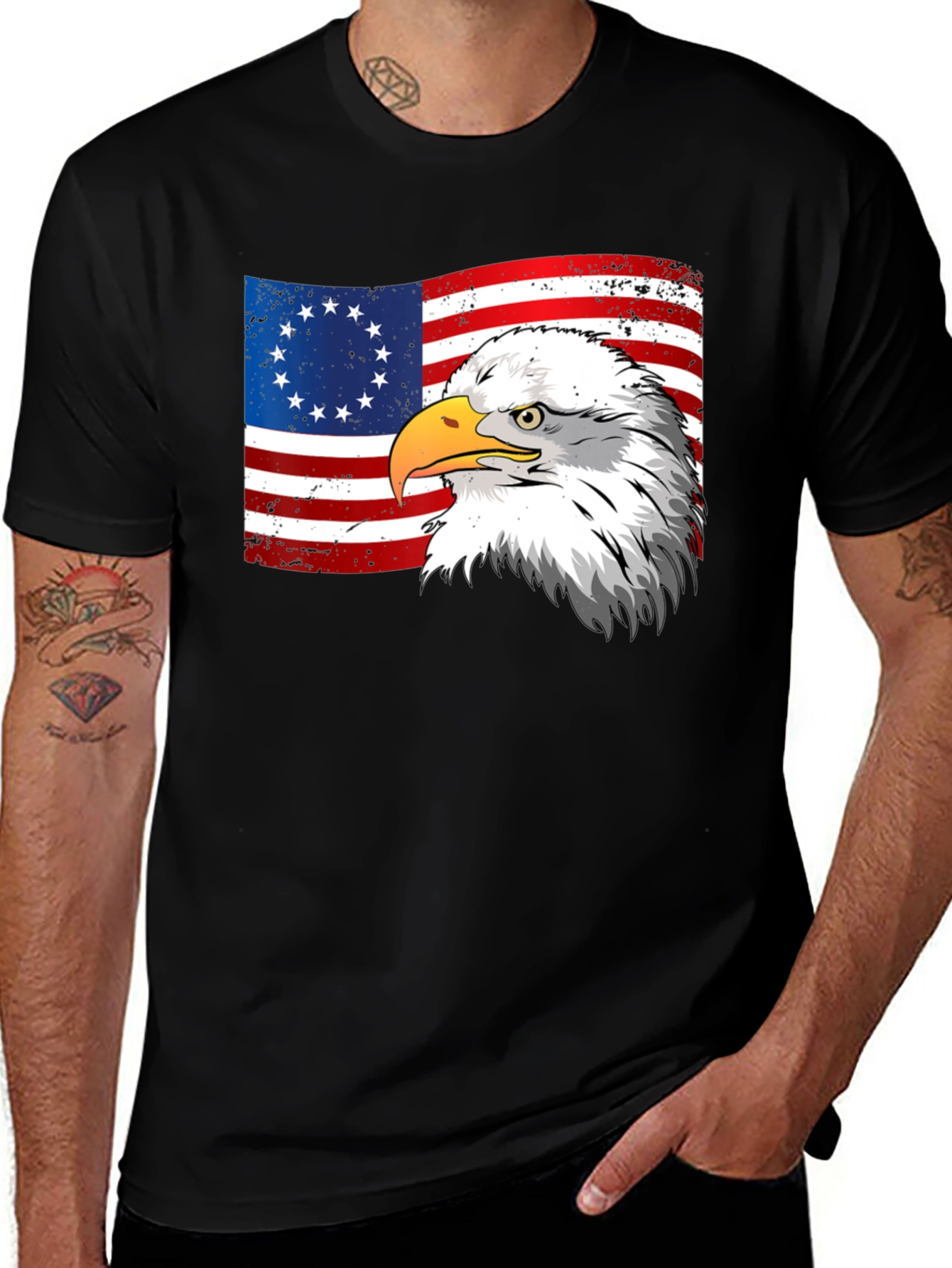 Variant 22 of Patriotic Eagle & USA Flag Graphic T-Shirt