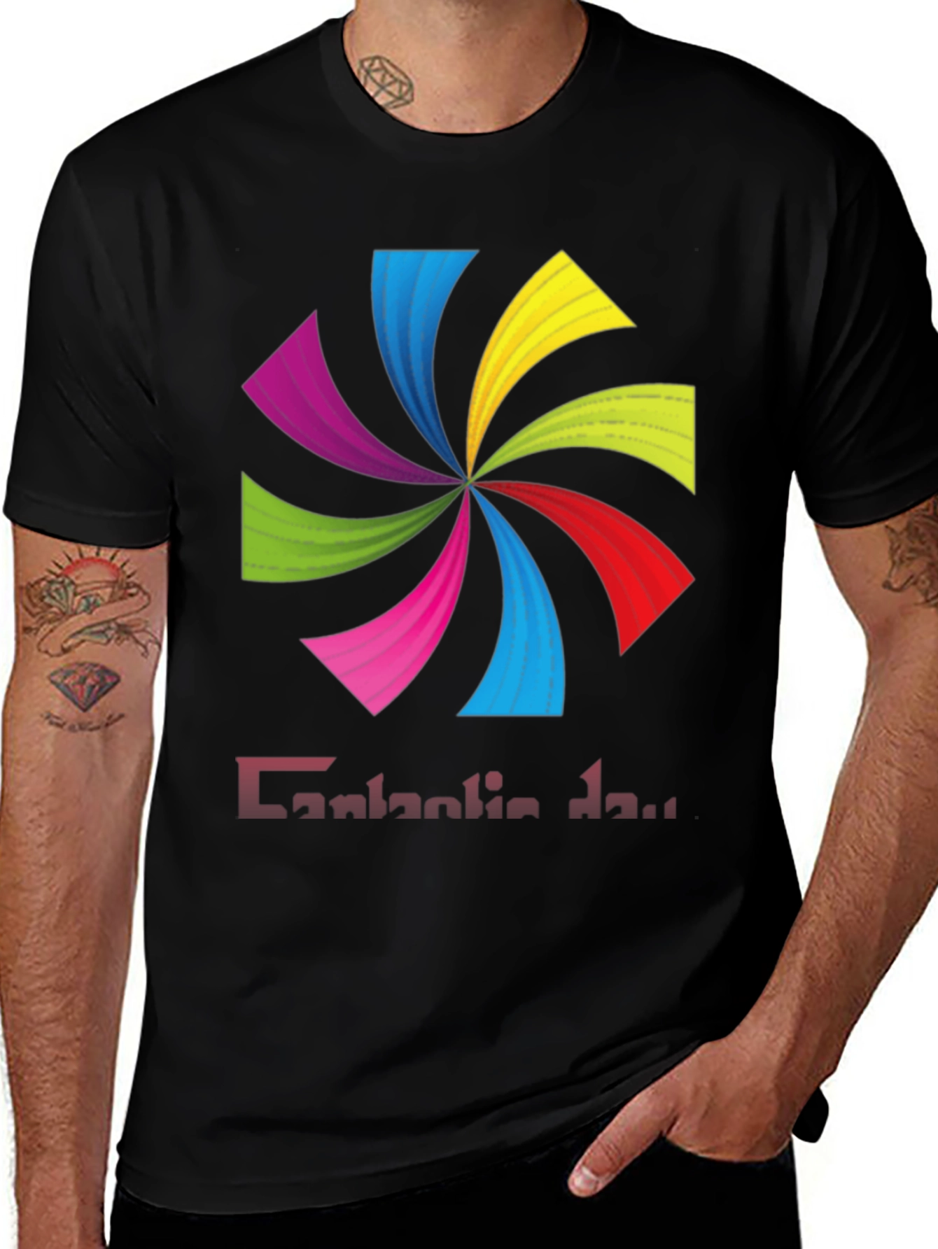 Variant 4 of Colorful Swirl Graphic T-Shirt