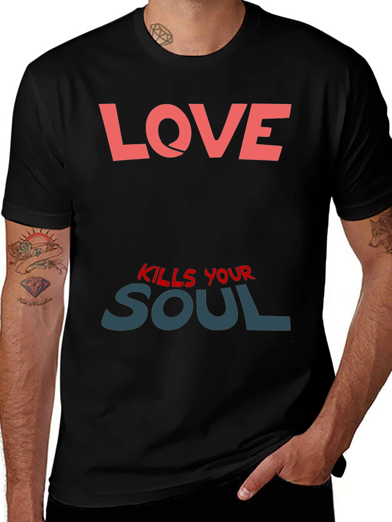 Variant 2 of Love Kills Your Soul Black T-Shirt