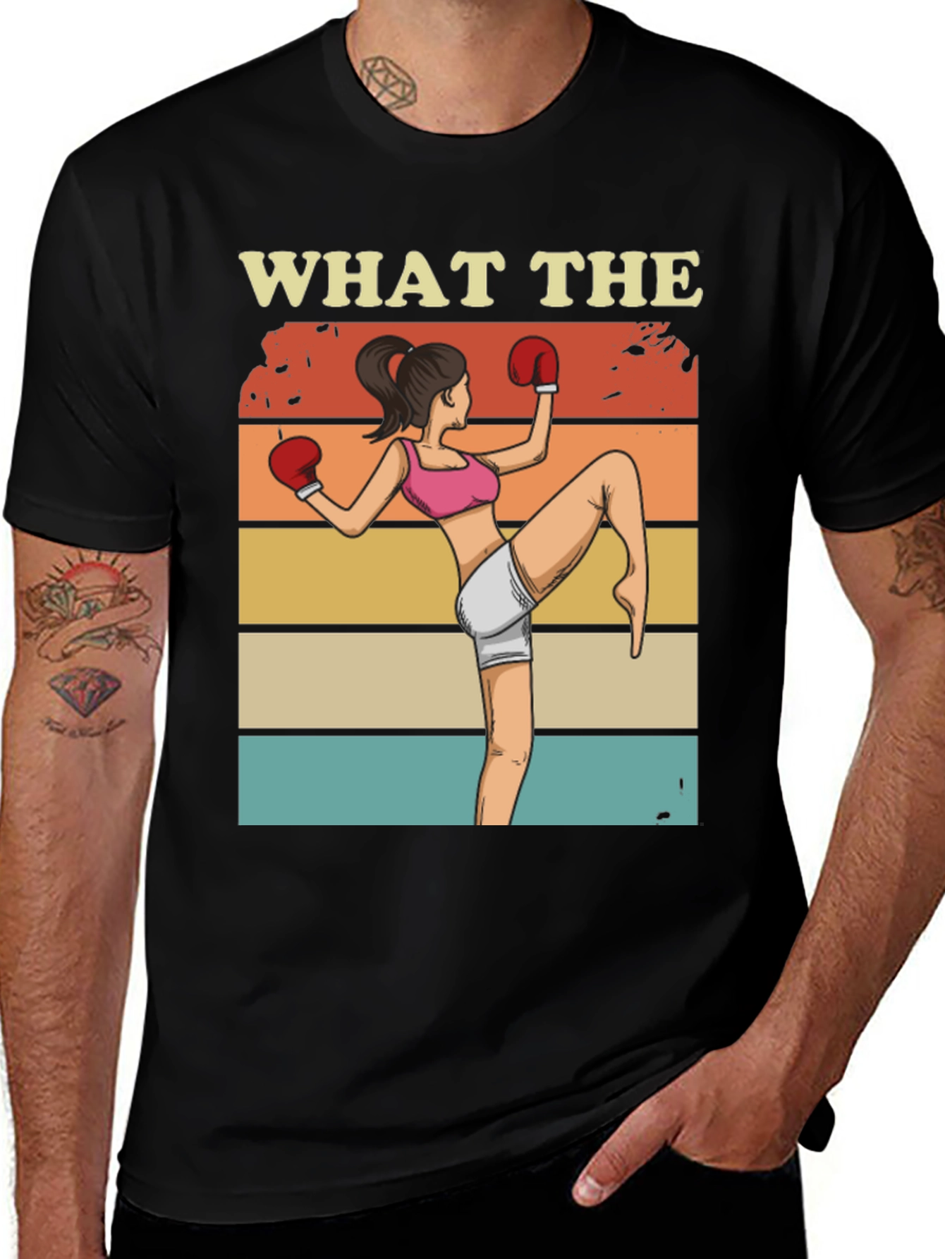 Variant 29 of Vintage Kickboxing T-Shirt - What The...