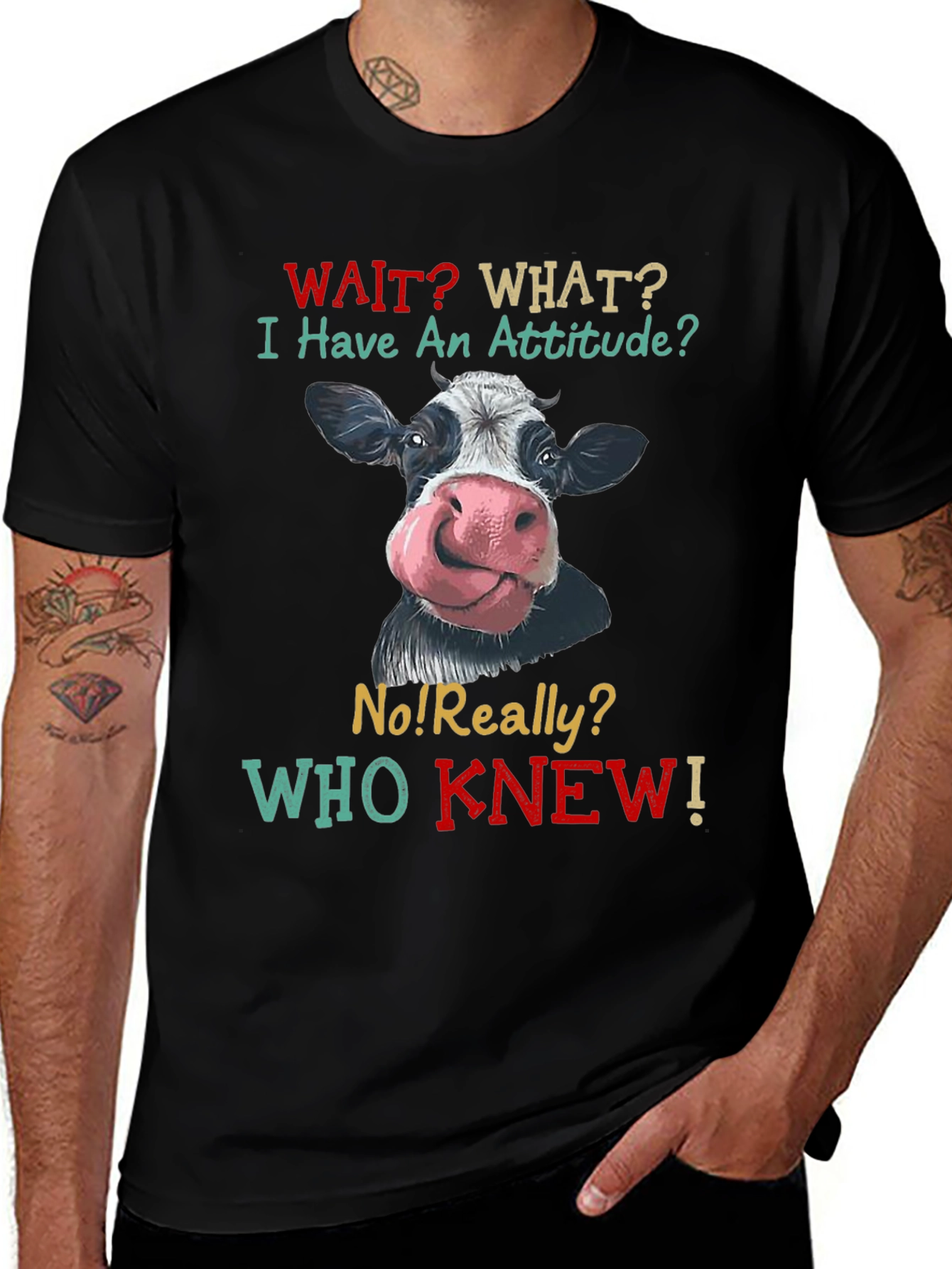 Variant 4 of Attitude Cow Graphic Tee - Quirky Unisex T-Shirt