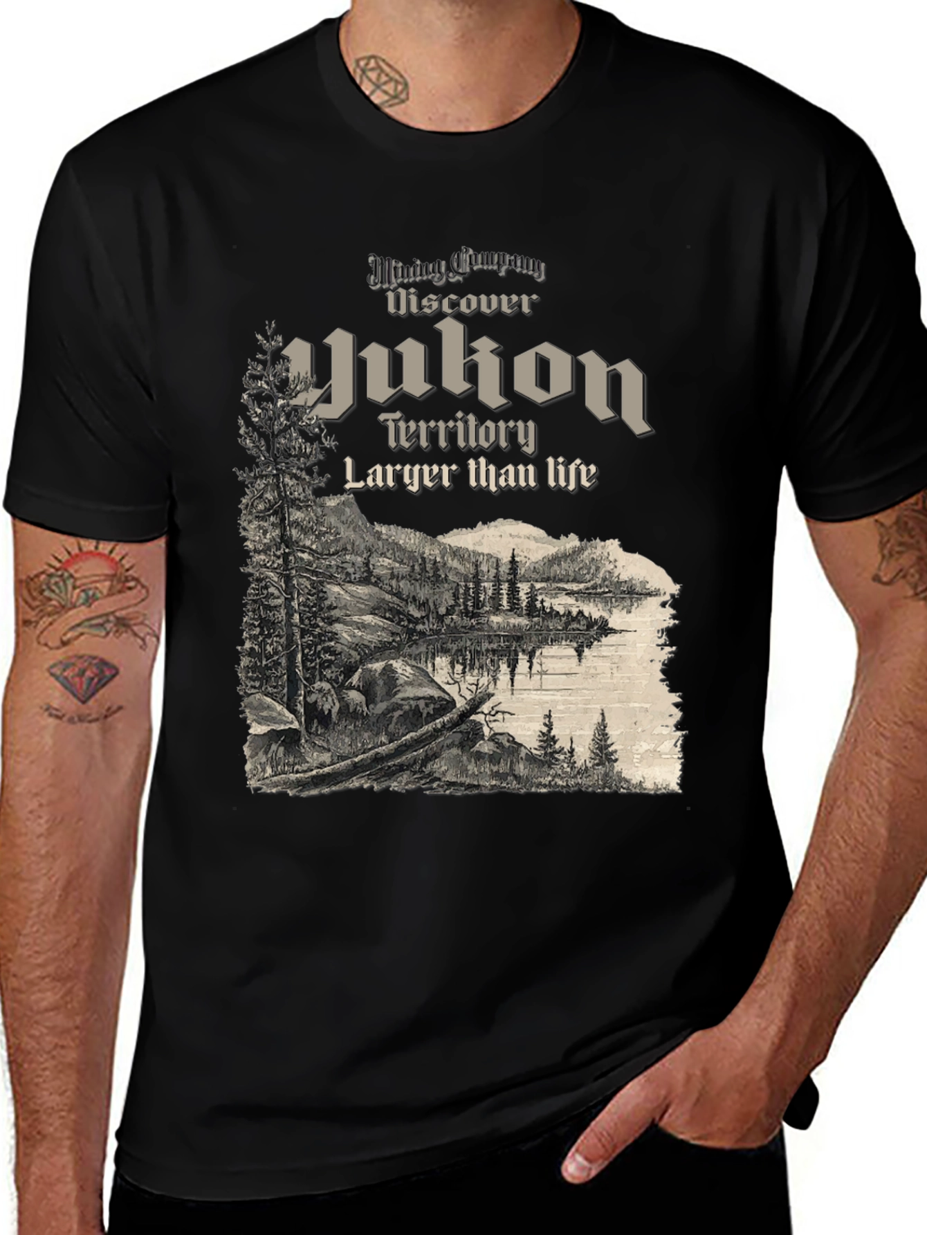 Yukon Territory Graphic Tee - Vintage Inspired Black T-Shirt