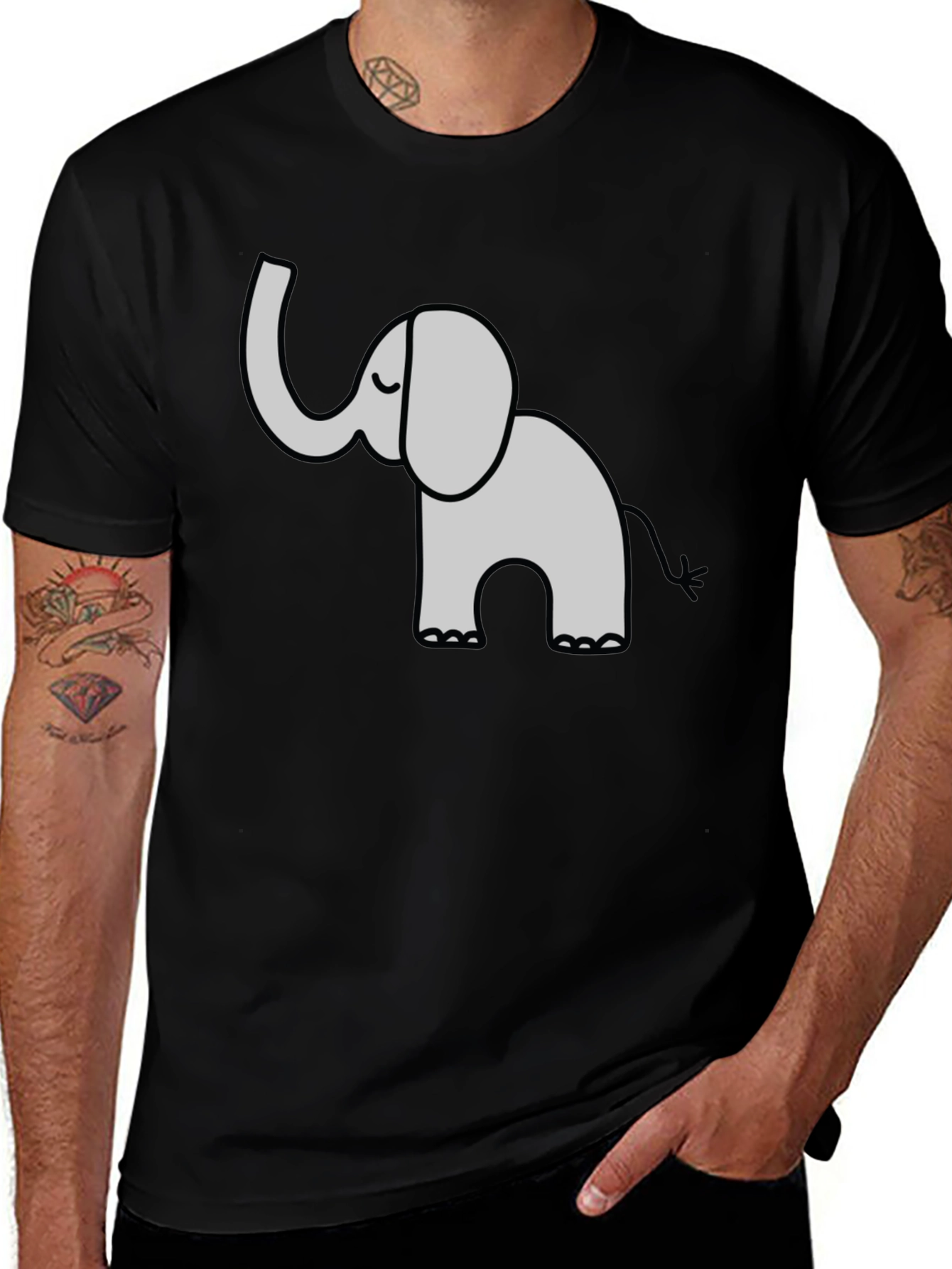 Variant 19 of Elephant Graphic Tee - Cute & Casual