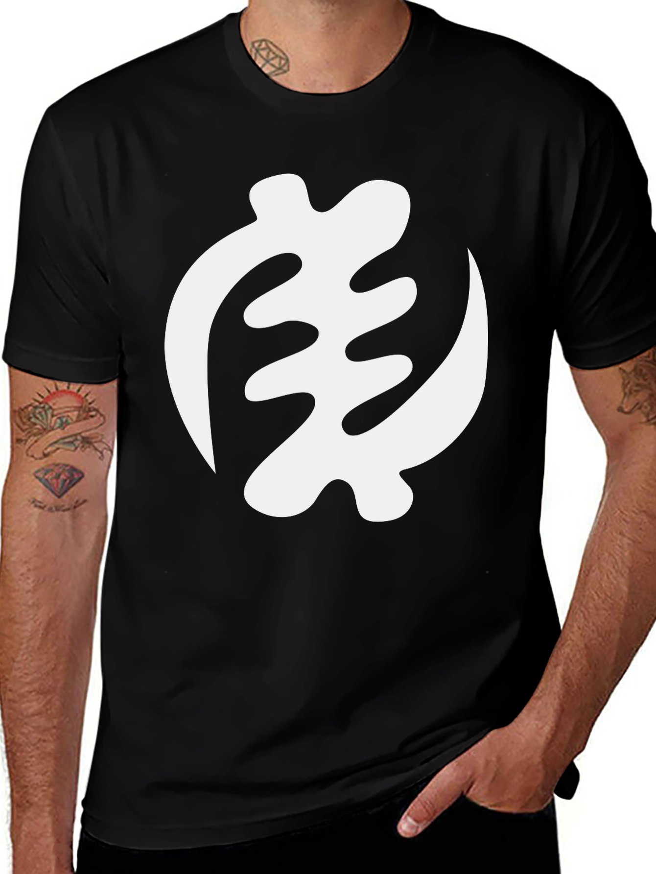 Adinkra Gye Nyame Symbol Black Tee