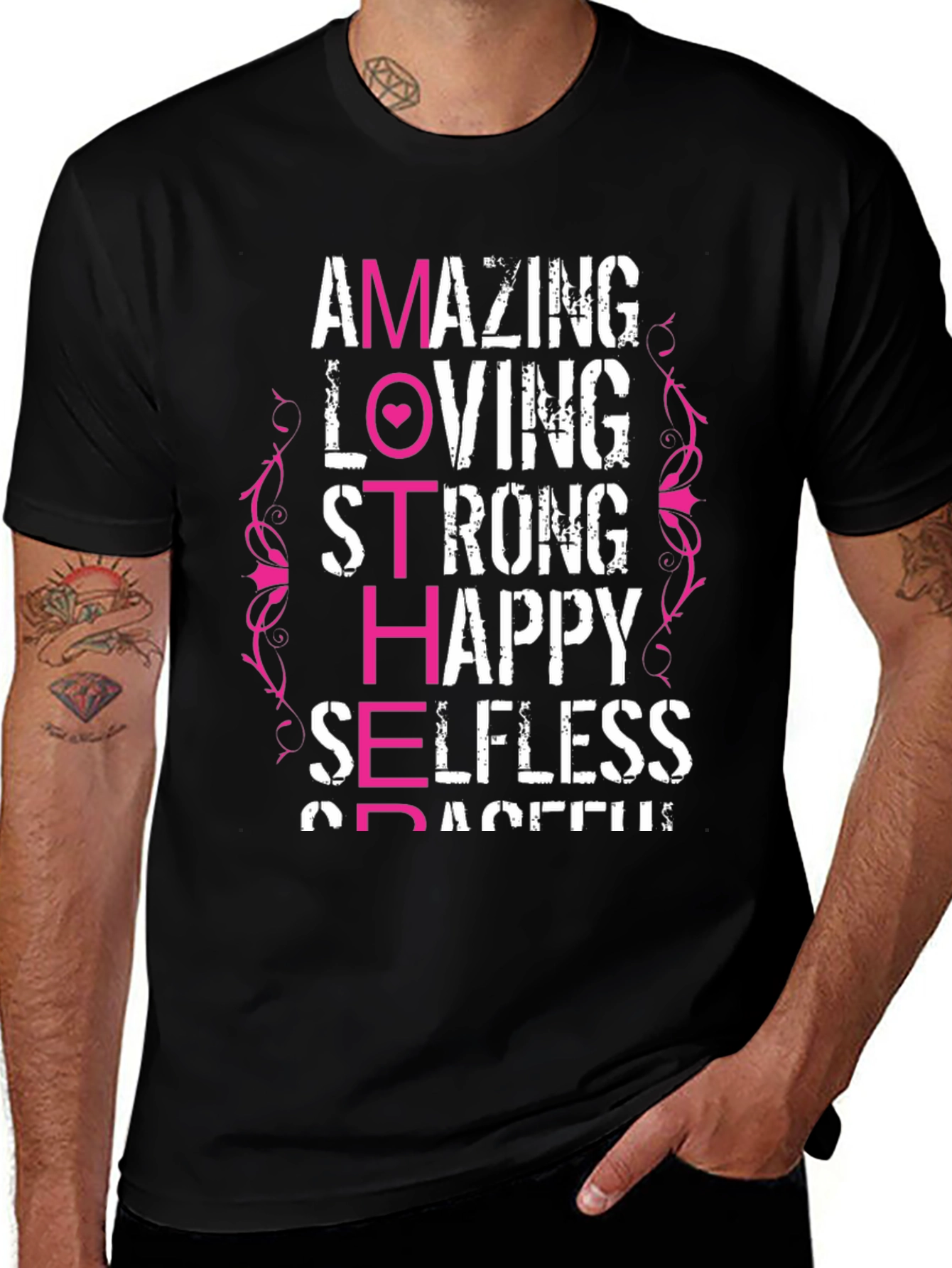 Variant 18 of Amazing Mother T-Shirt - Loving, Strong, Happy