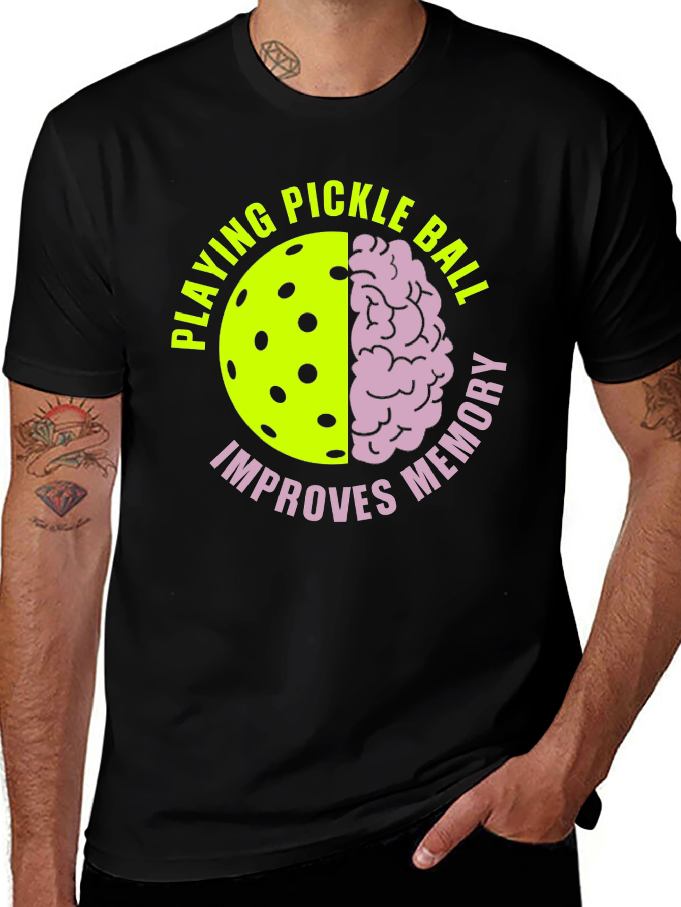 Variant 3 of Pickleball Brain Power T-Shirt
