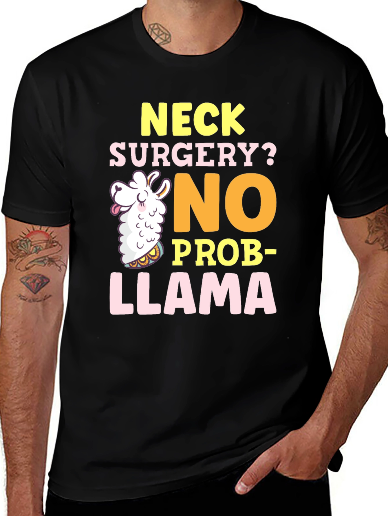 Black Neck Surgery? No Prob-Llama Funny Graphic Tee main image
