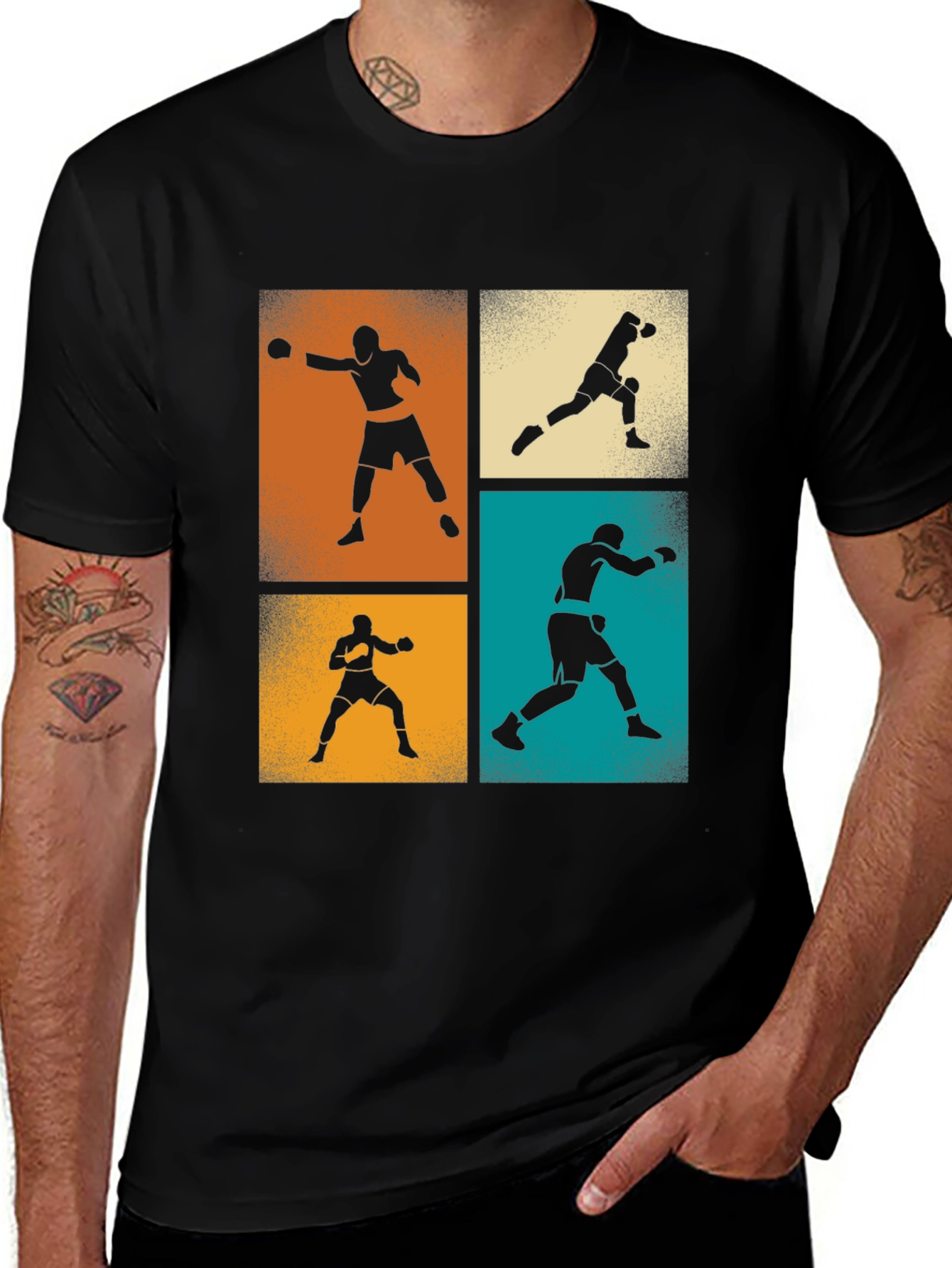 Variant 18 of Retro Boxing Silhouette T-Shirt - Fighter Graphic Tee