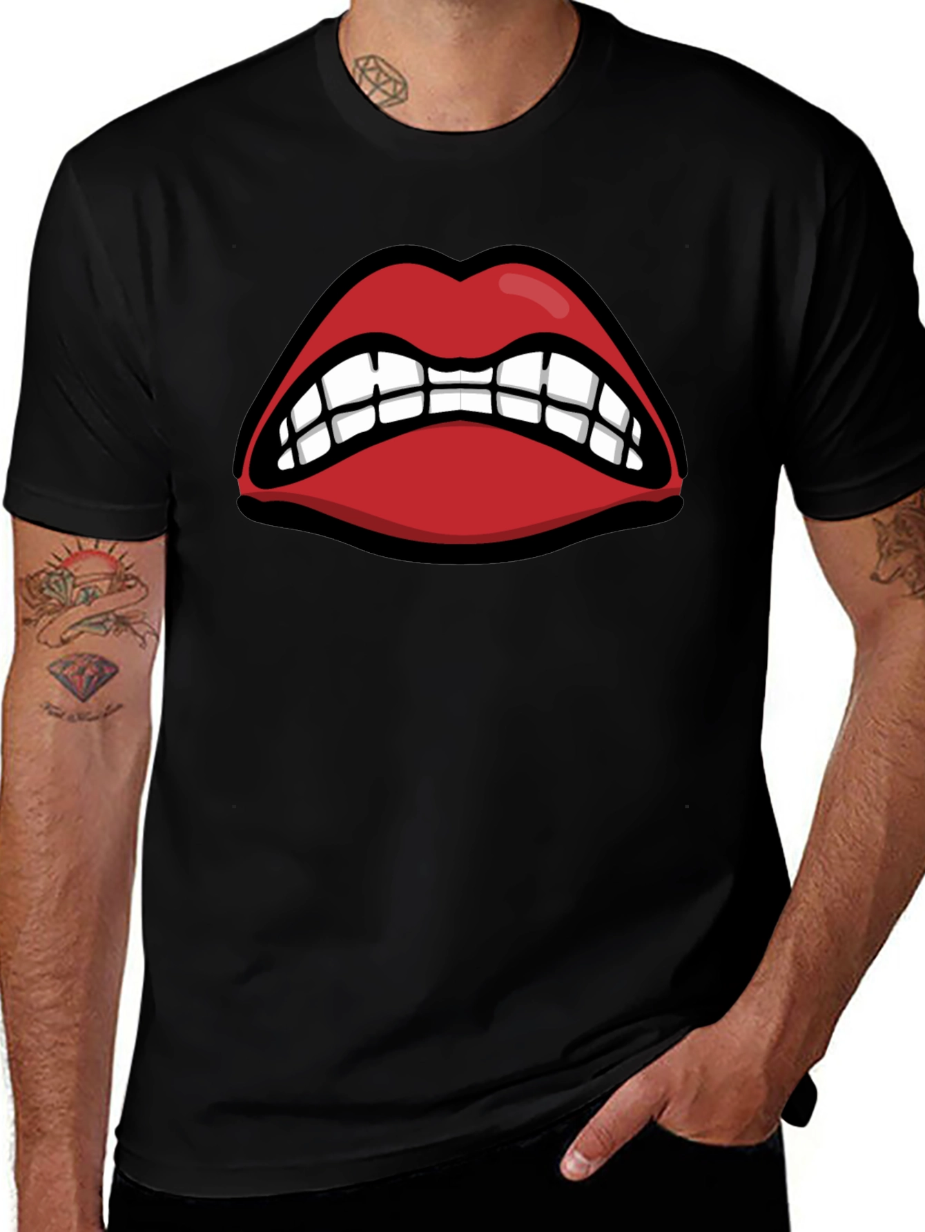 Variant 5 of Snarling Lips Graphic Tee - Bold Statement T-Shirt