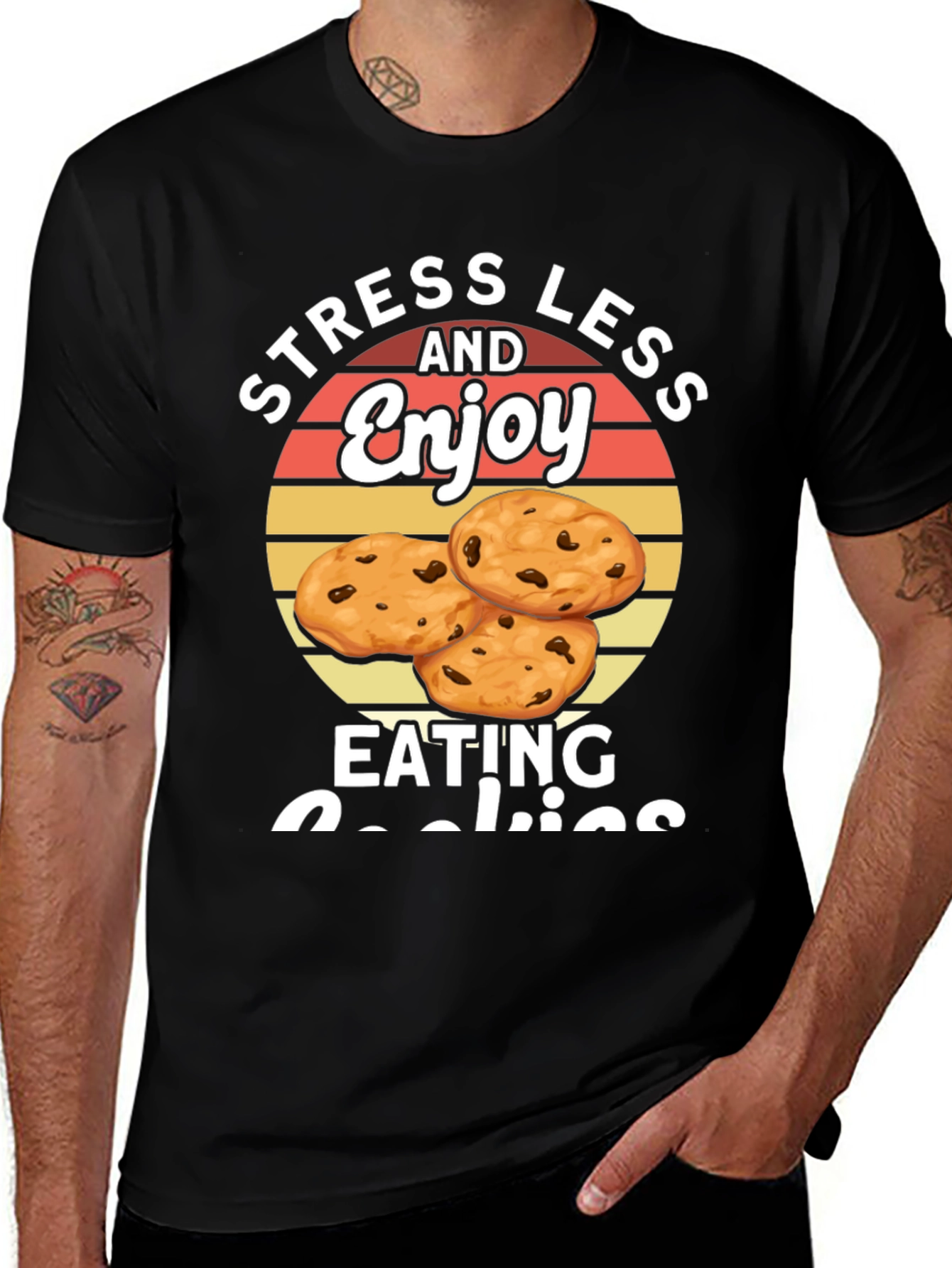 Stress Less Enjoy Eating Cookies Graphic Tee