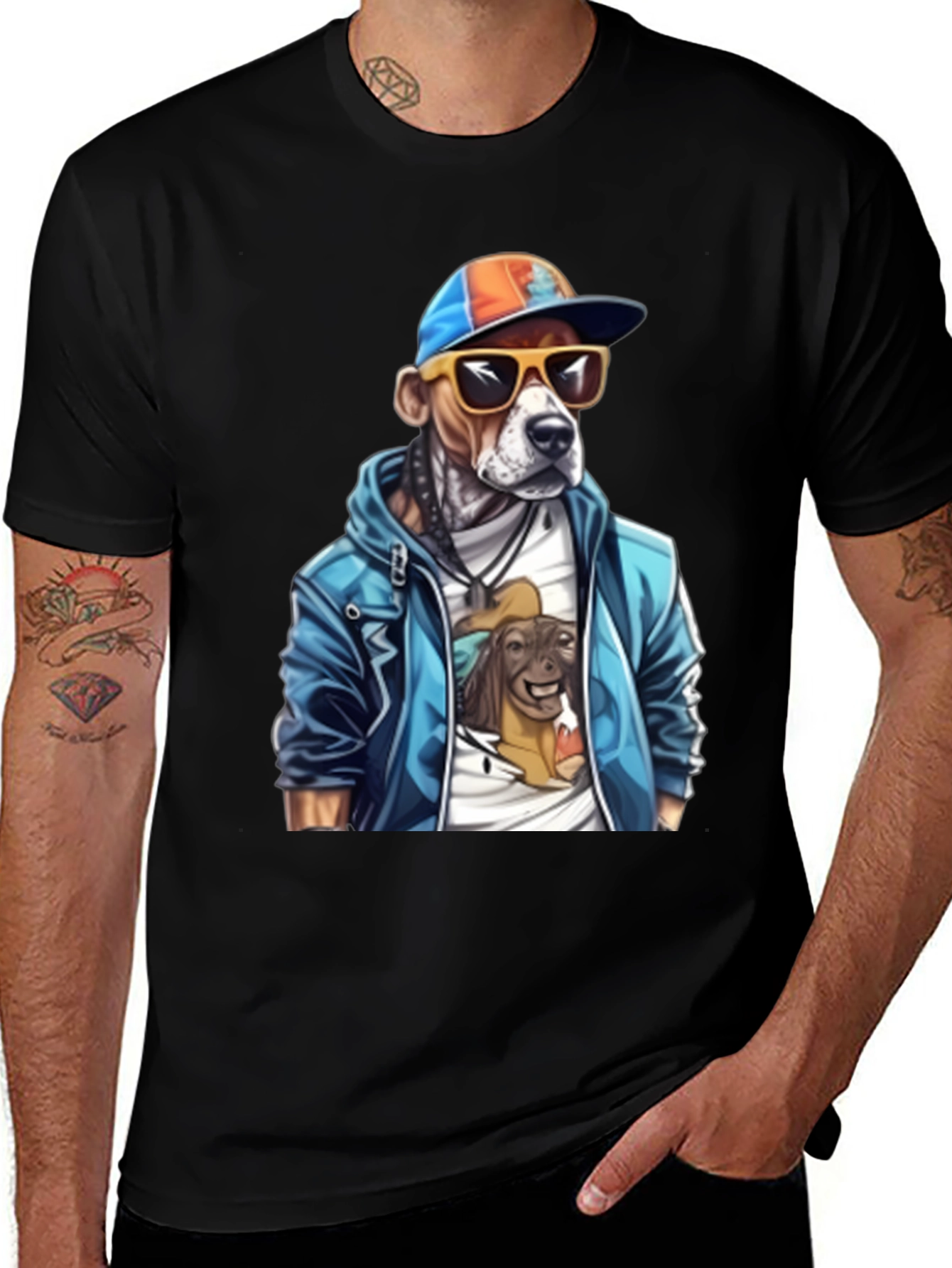 Variant 9 of Dog in Hoodie Graphic T-Shirt