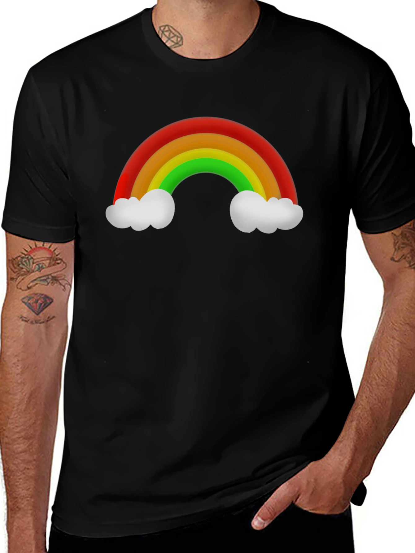 Variant 21 of Rainbow Graphic Black T-Shirt
