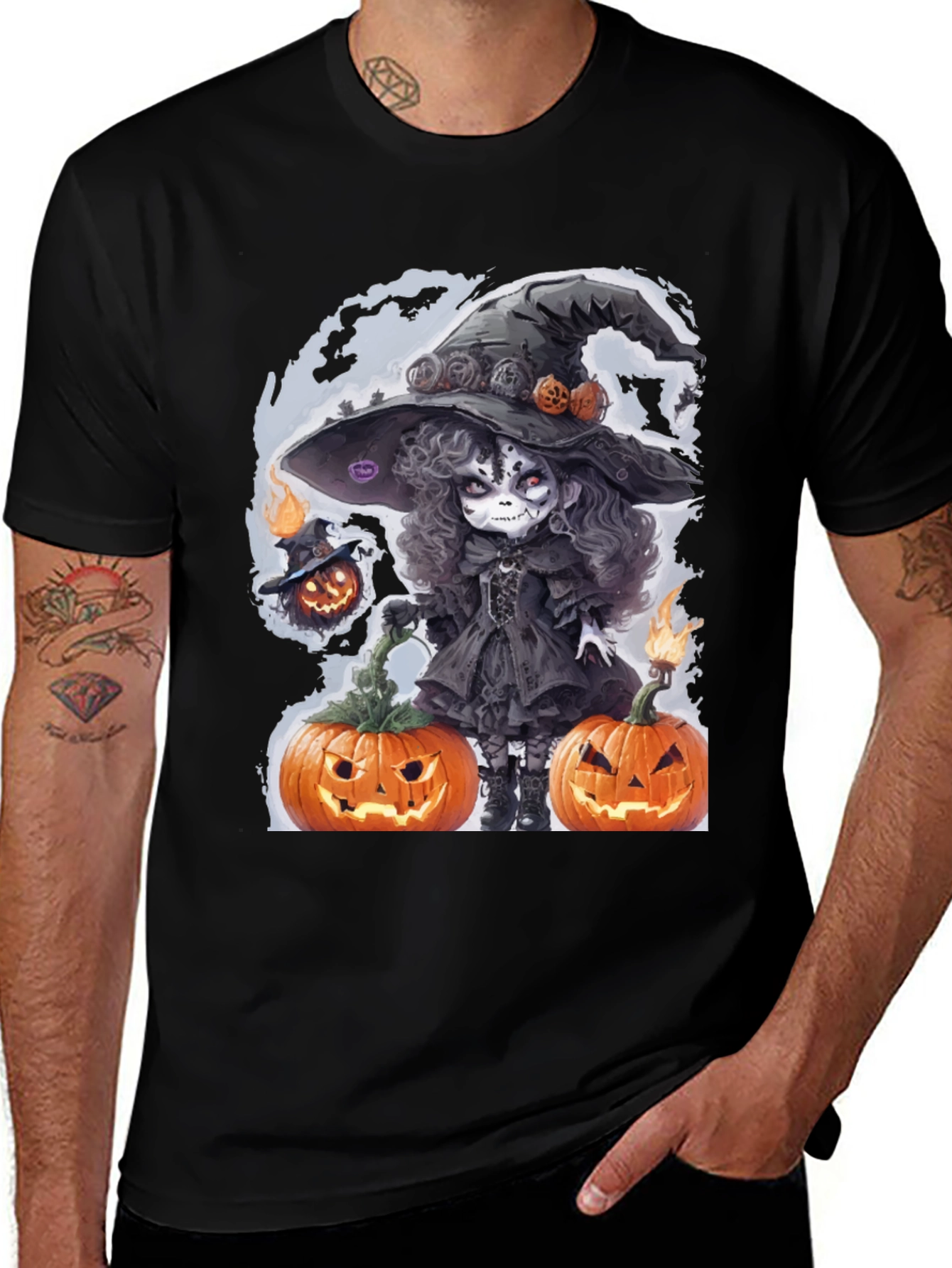 Halloween Witch and Pumpkins T-Shirt