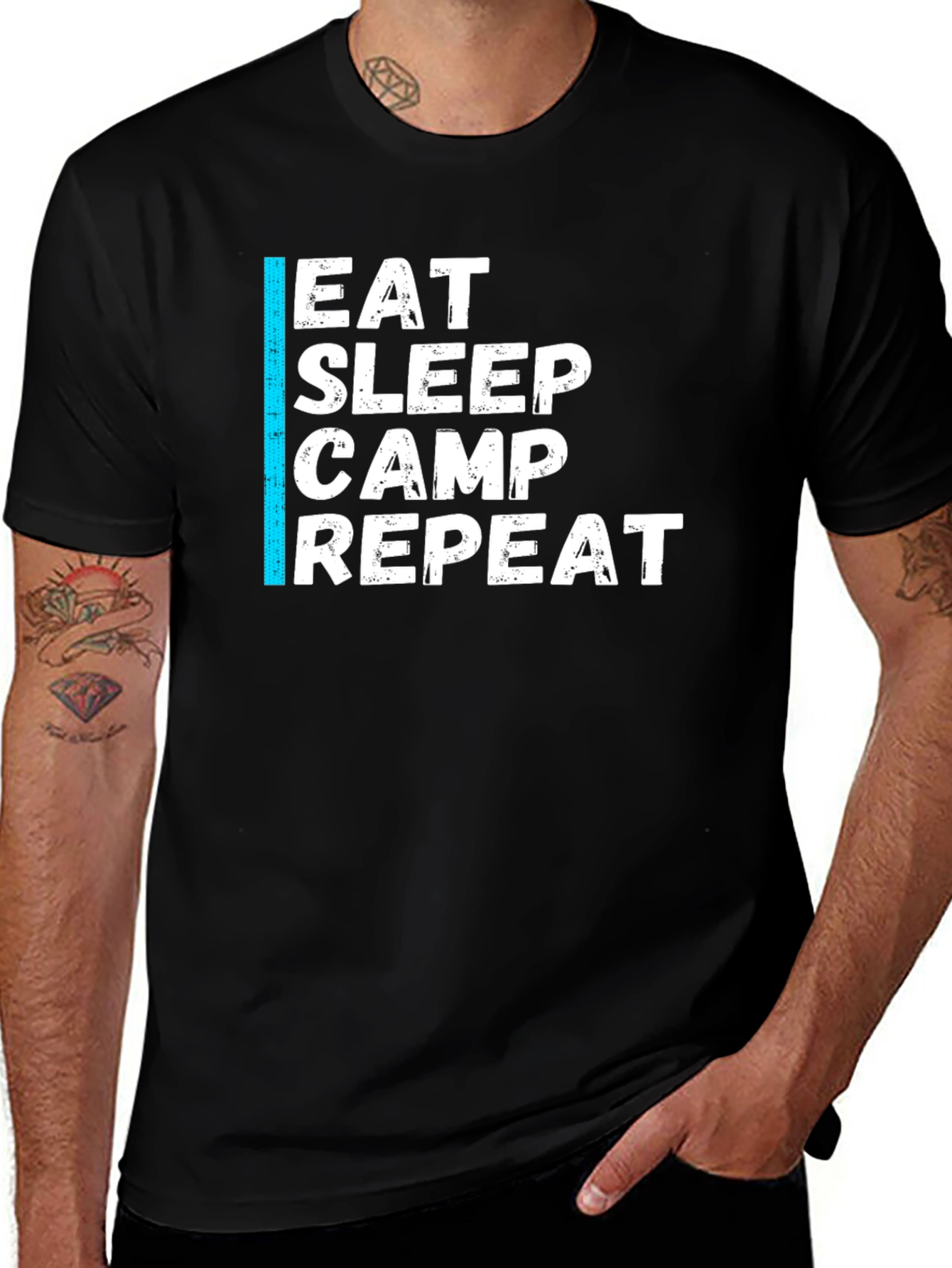 Variant 23 of Eat Sleep Camp Repeat Graphic Tee