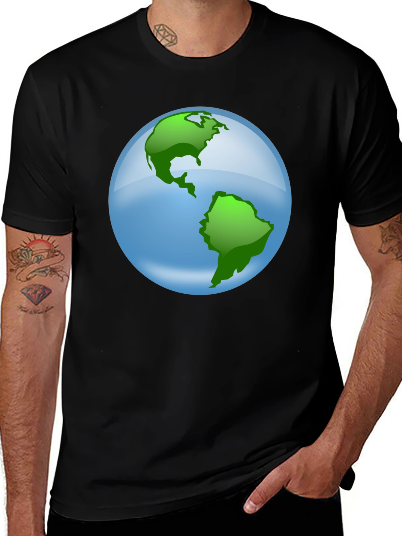 Variant 7 of Earth Globe Graphic T-Shirt - Global Awareness Tee