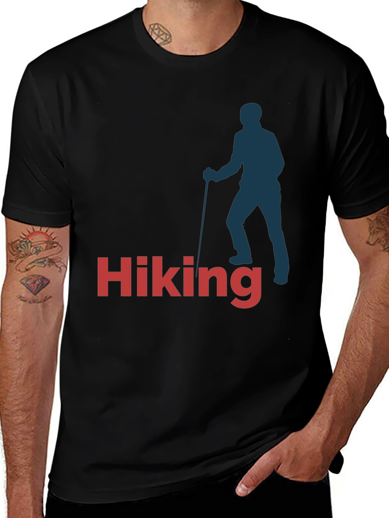 Variant 13 of Hiking T-Shirt - Black Cotton Blend
