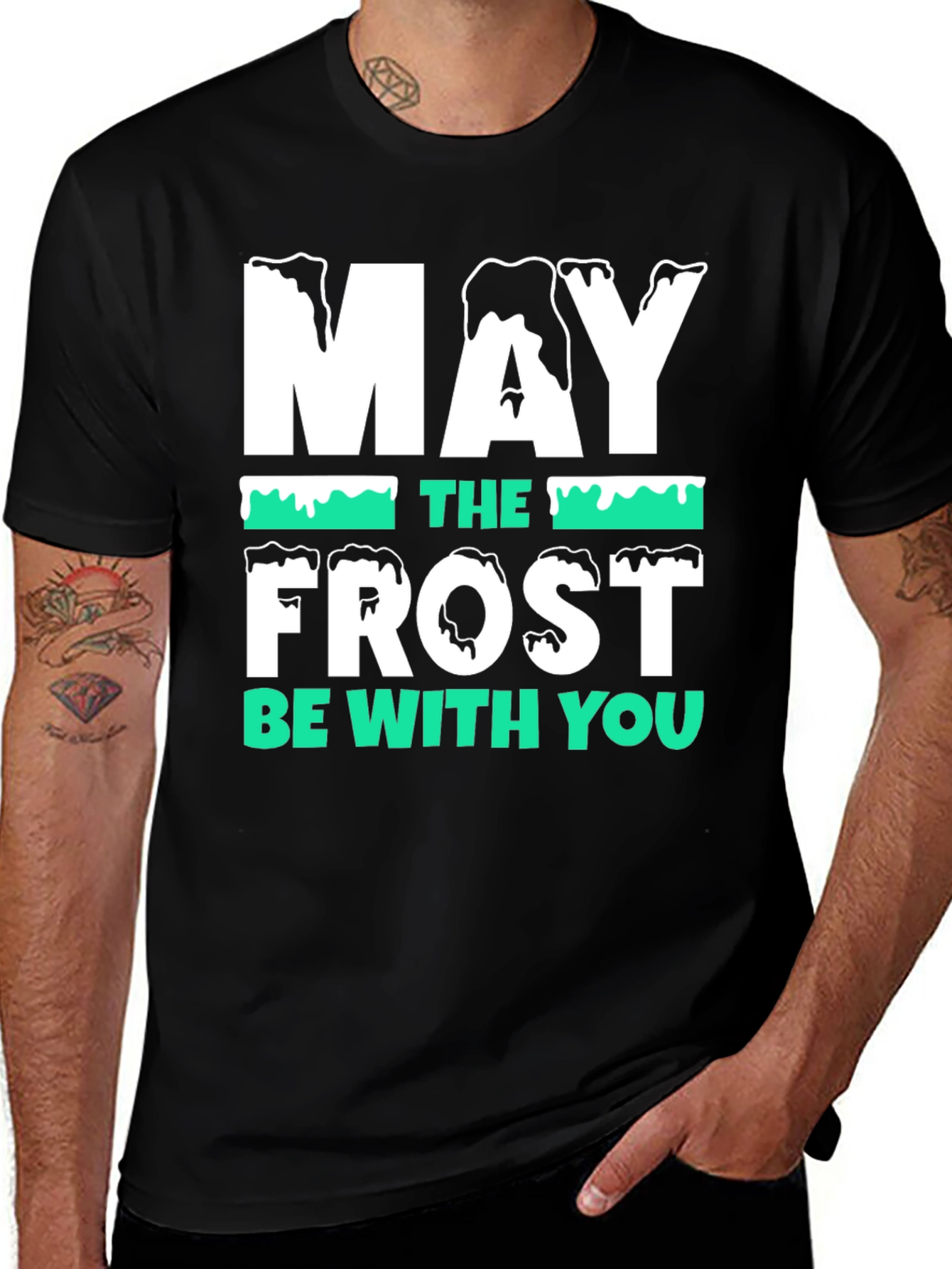 Variant 17 of May The Frost Be With You - Black Graphic T-Shirt