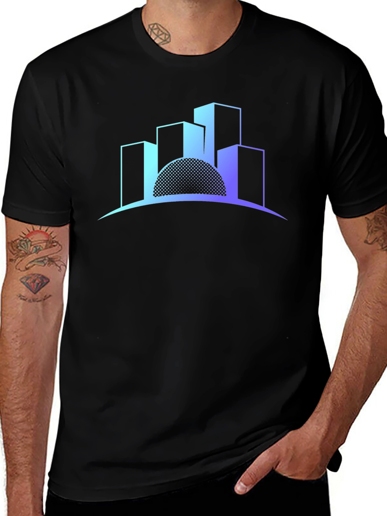 Variant 17 of Cityscape Gradient T-Shirt - Modern Graphic Tee