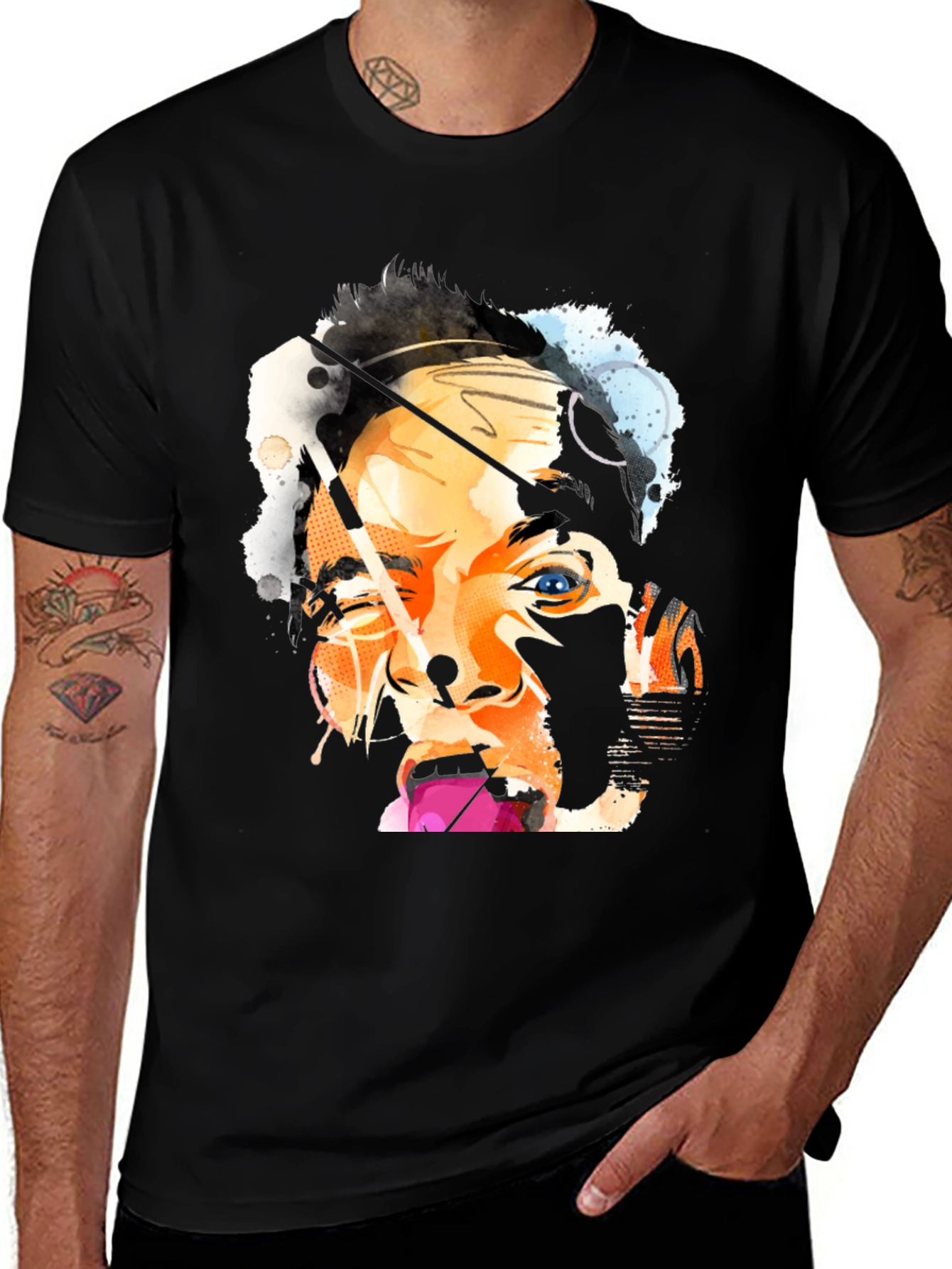 Variant 18 of Abstract Portrait Black T-Shirt
