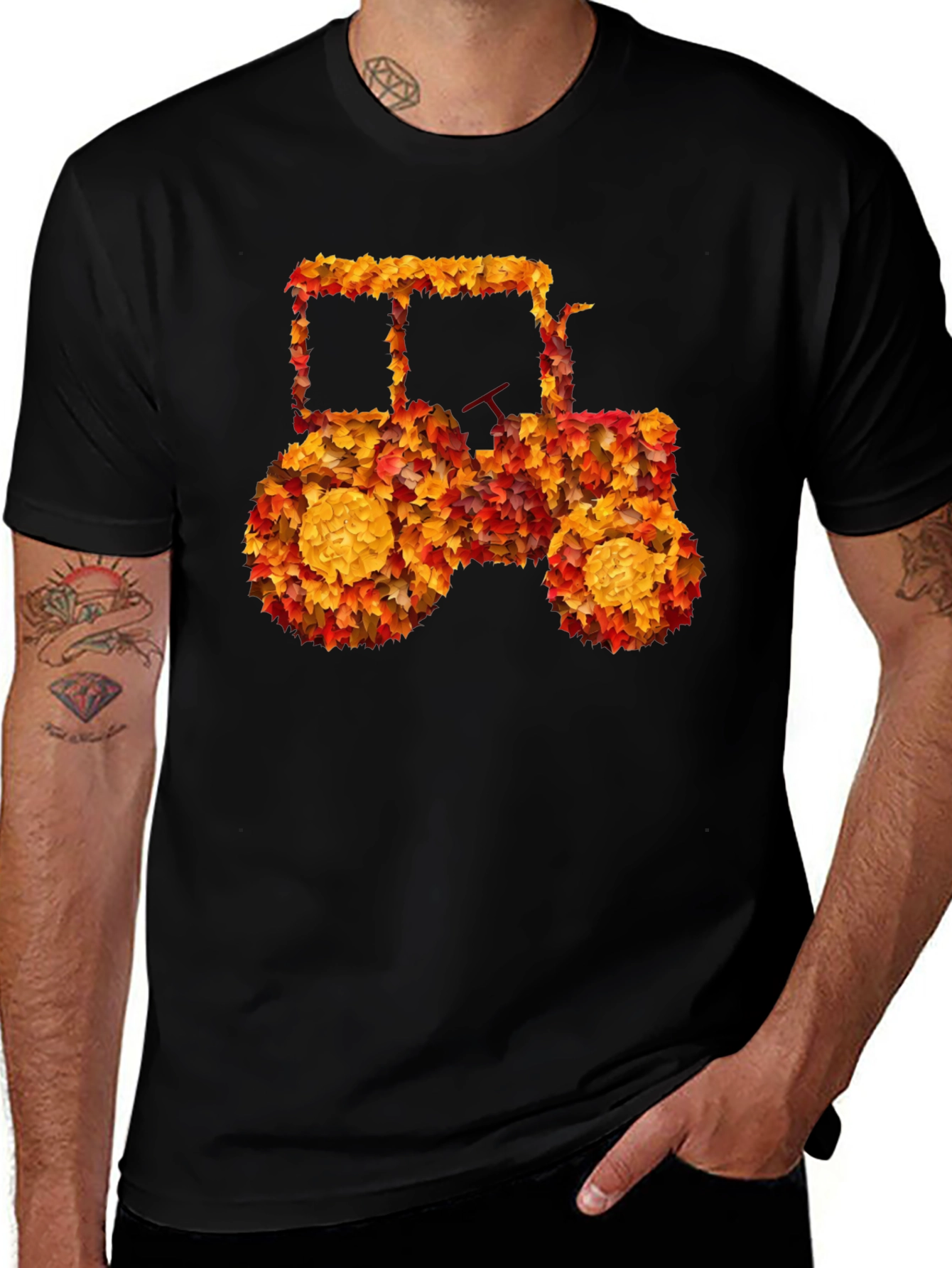 Variant 3 of Autumn Leaves Tractor T-Shirt