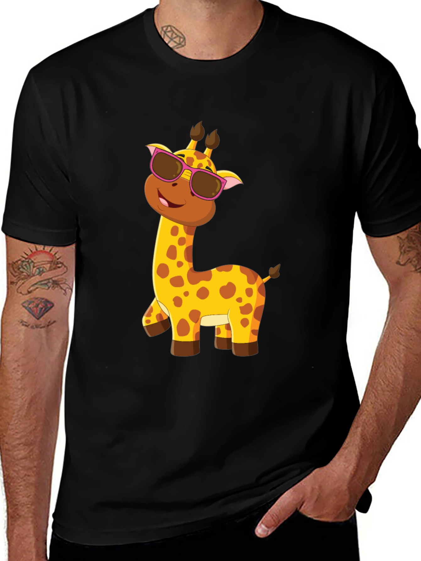 Variant 8 of Cool Giraffe Tee: Fun Cartoon Animal Graphic T-Shirt
