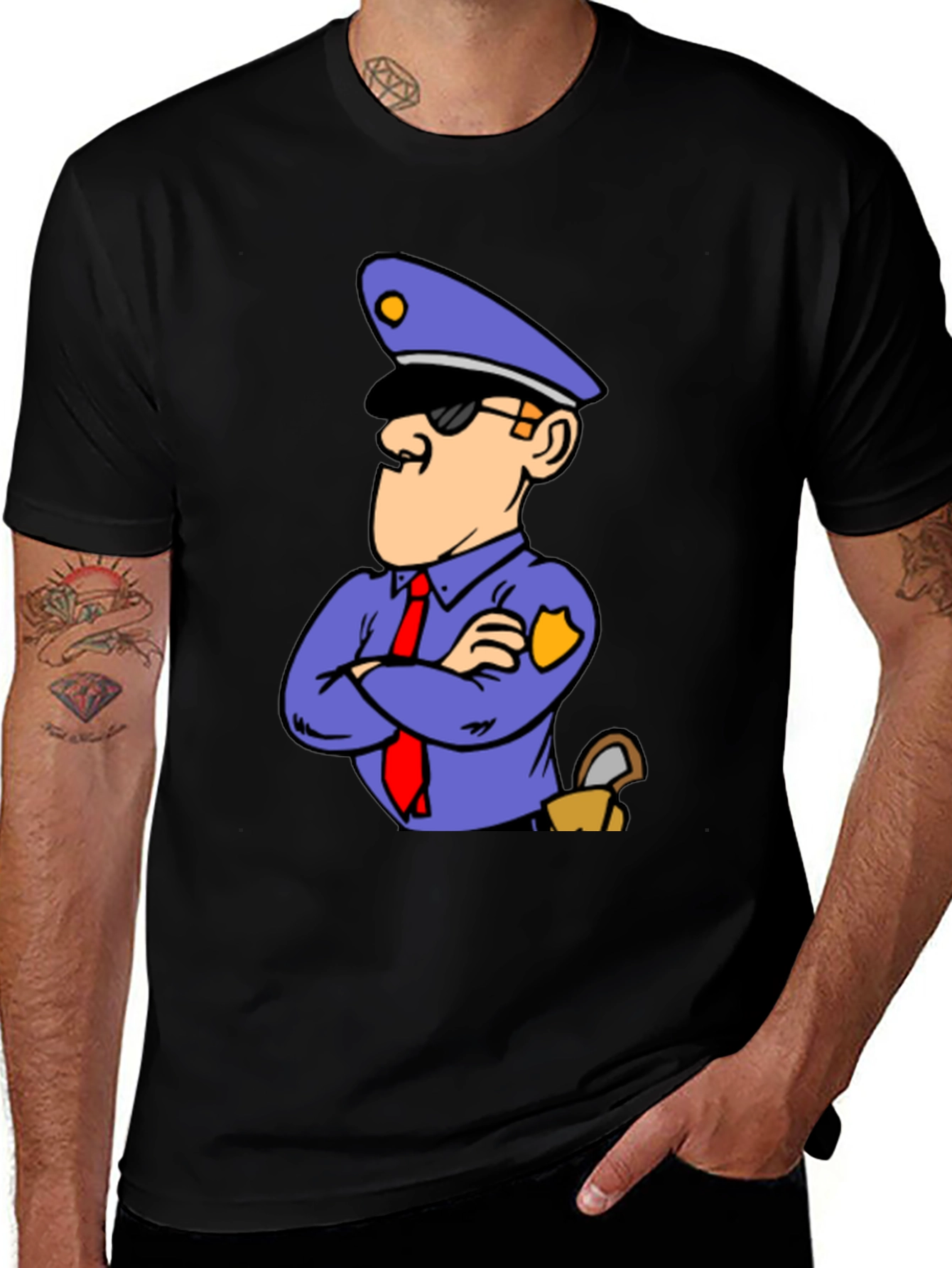 Cartoon Police T-Shirt - Cool Graphic Tee