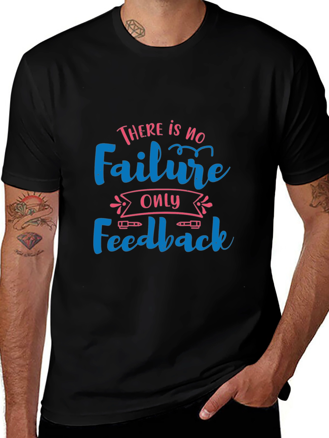 Motivational Graphic Tee - No Failure, Only Feedback