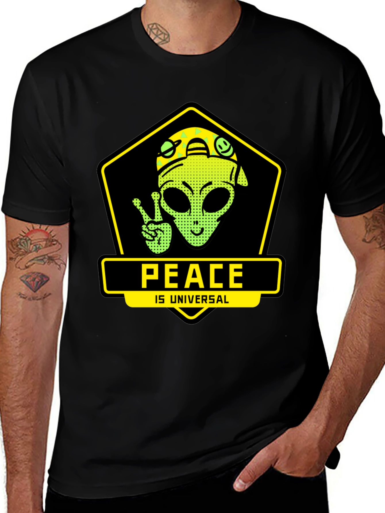 Variant 3 of Peace is Universal Graphic T-Shirt