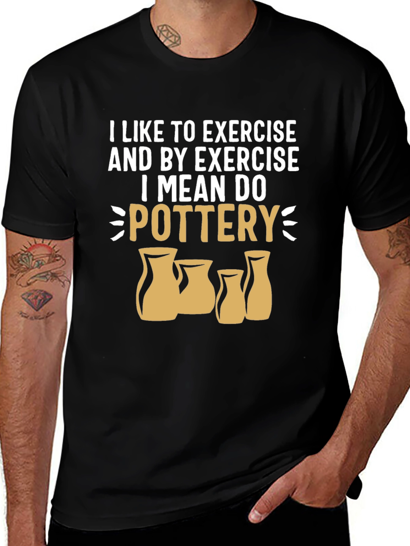 Variant 4 of Pottery Exercise Graphic Tee - Black