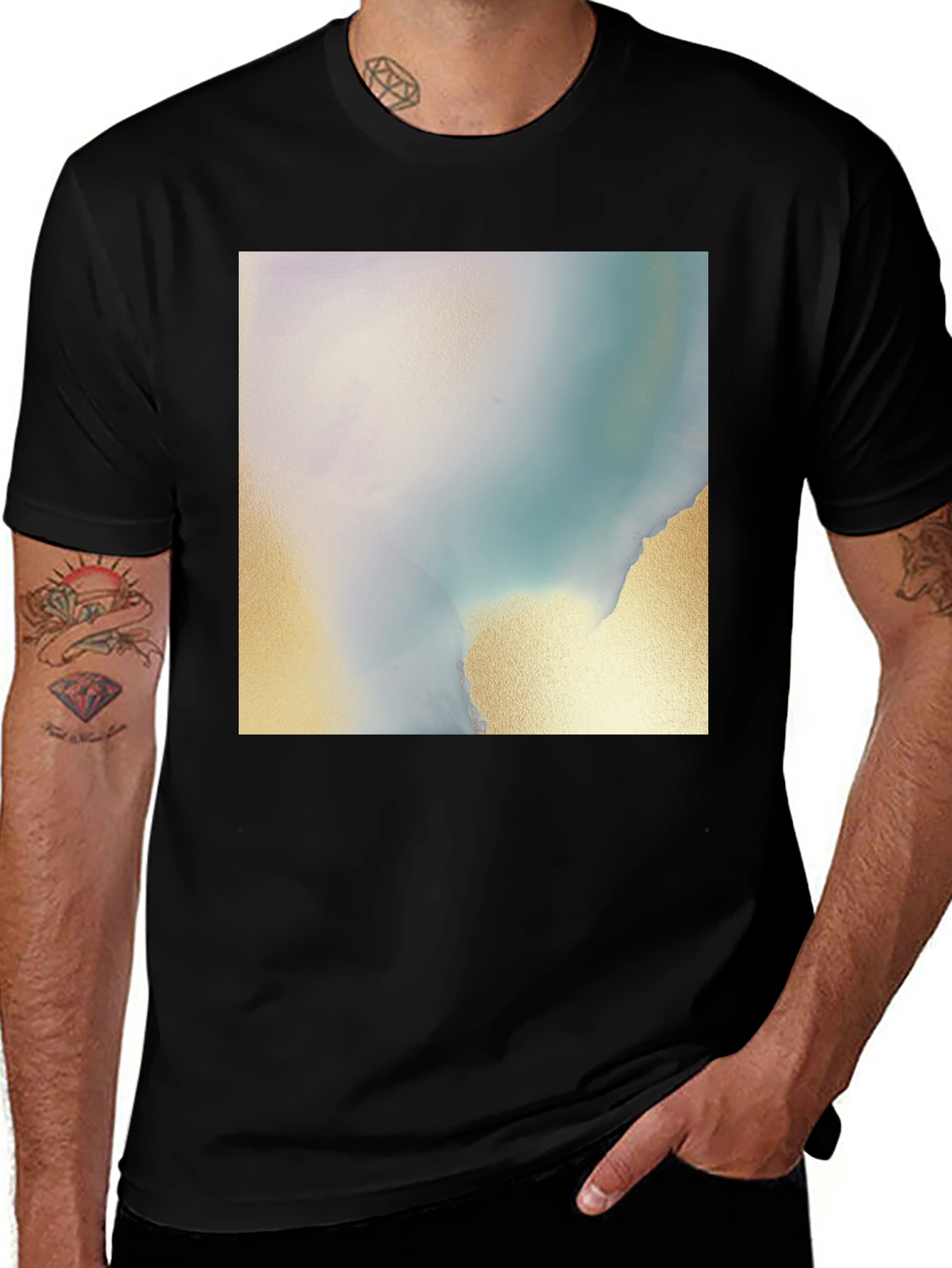 Variant 13 of Abstract Art Tee - Soft Black Cotton Blend