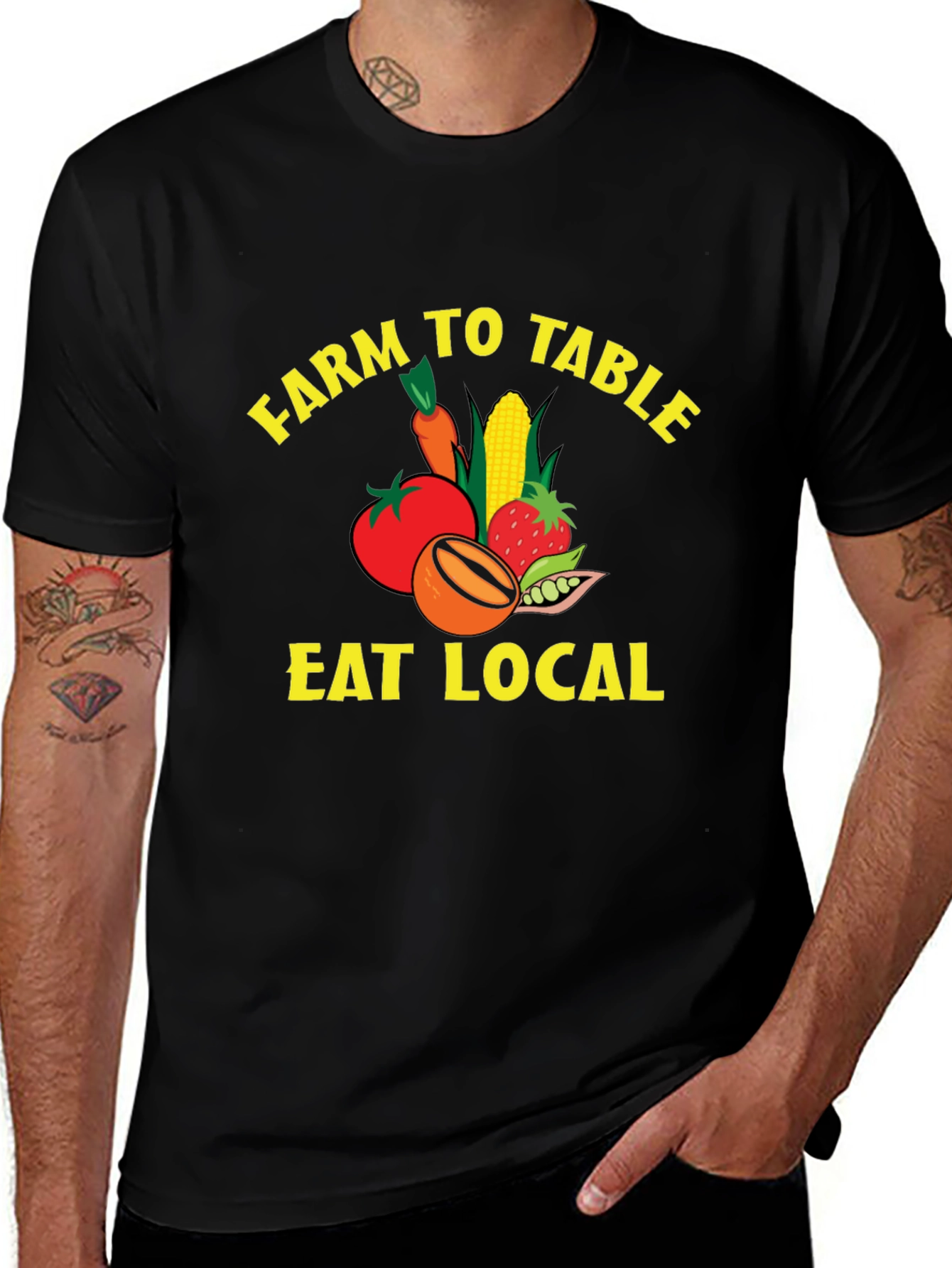 Farm To Table Eat Local Graphic T-Shirt