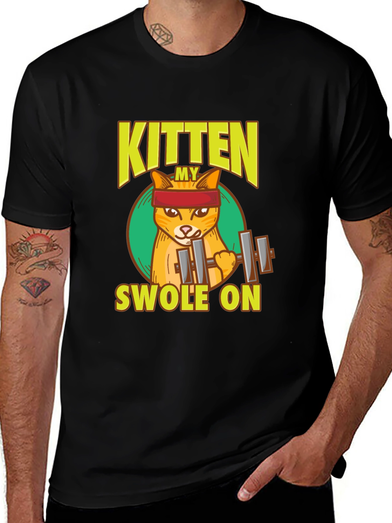 Variant 28 of My Kitten Swole On T-Shirt - Gym Cat