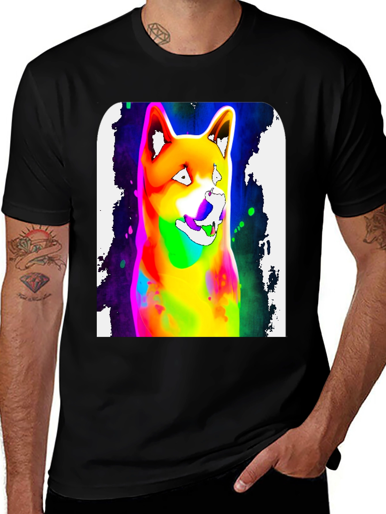 Variant 17 of Colorful Shiba Inu Graphic T-Shirt - Unique Design