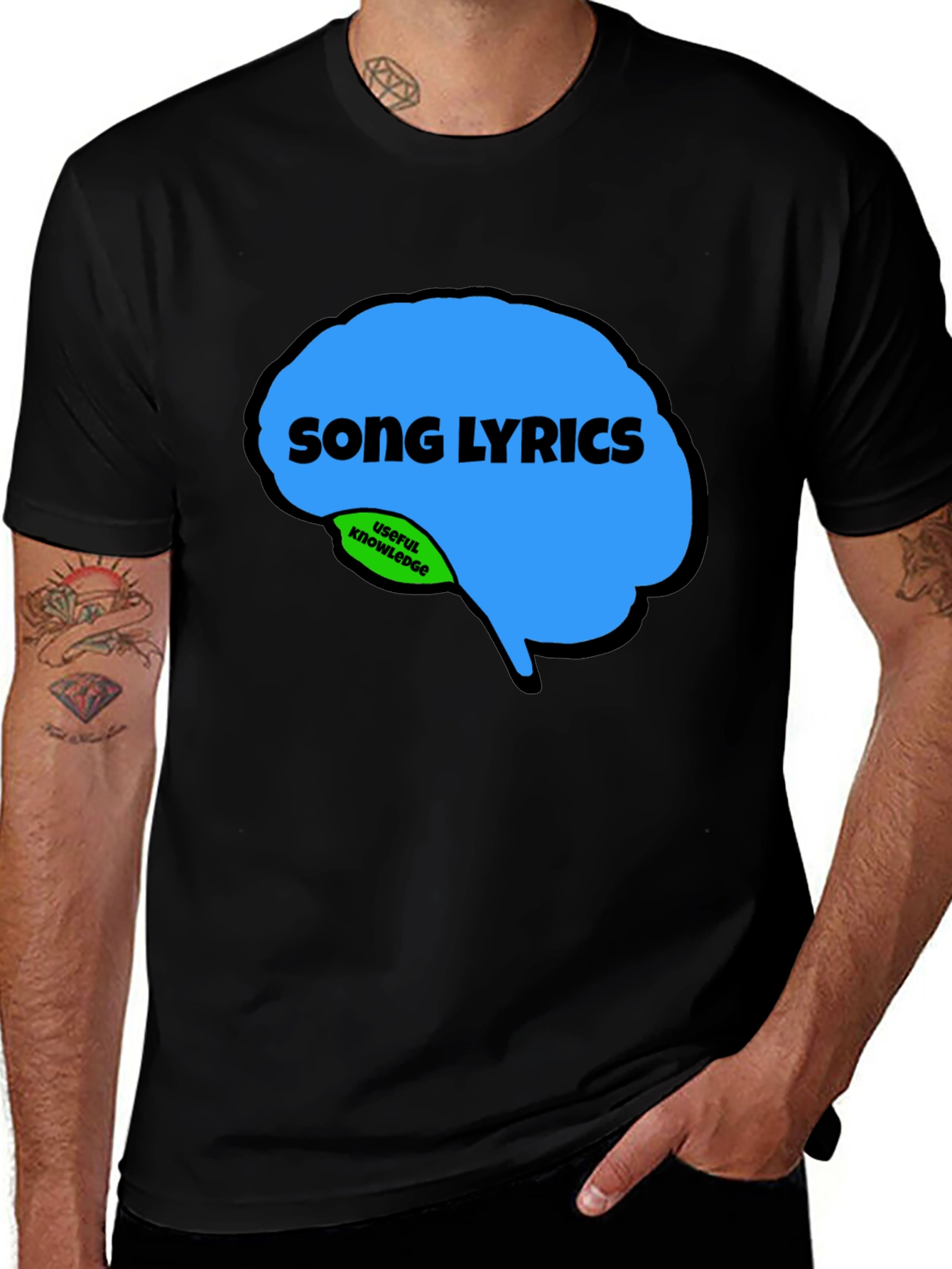 Variant 27 of Song Lyrics Brain T-Shirt - Funny Music Lover Tee