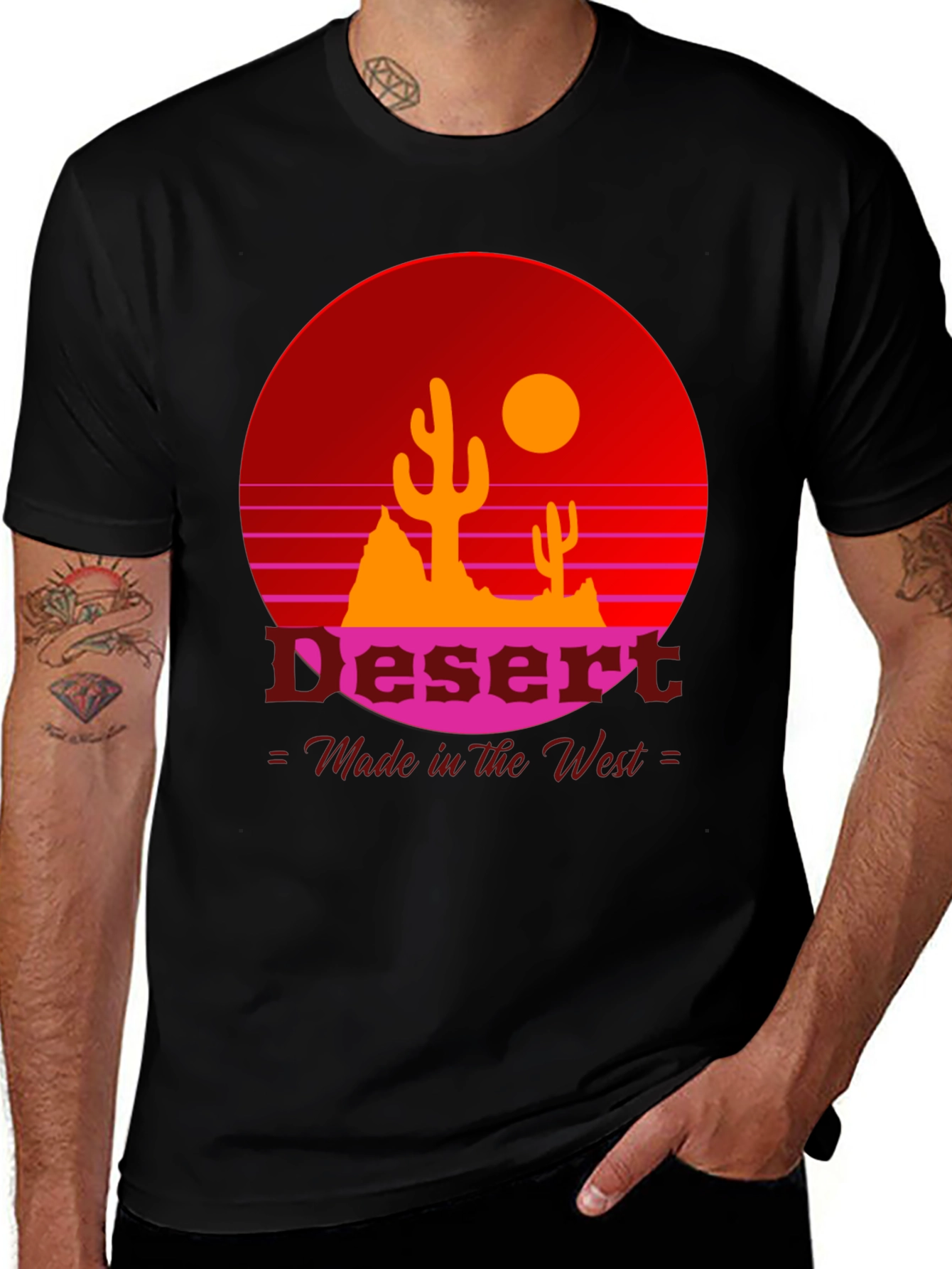 Variant 8 of Retro Desert Sunset Graphic Tee