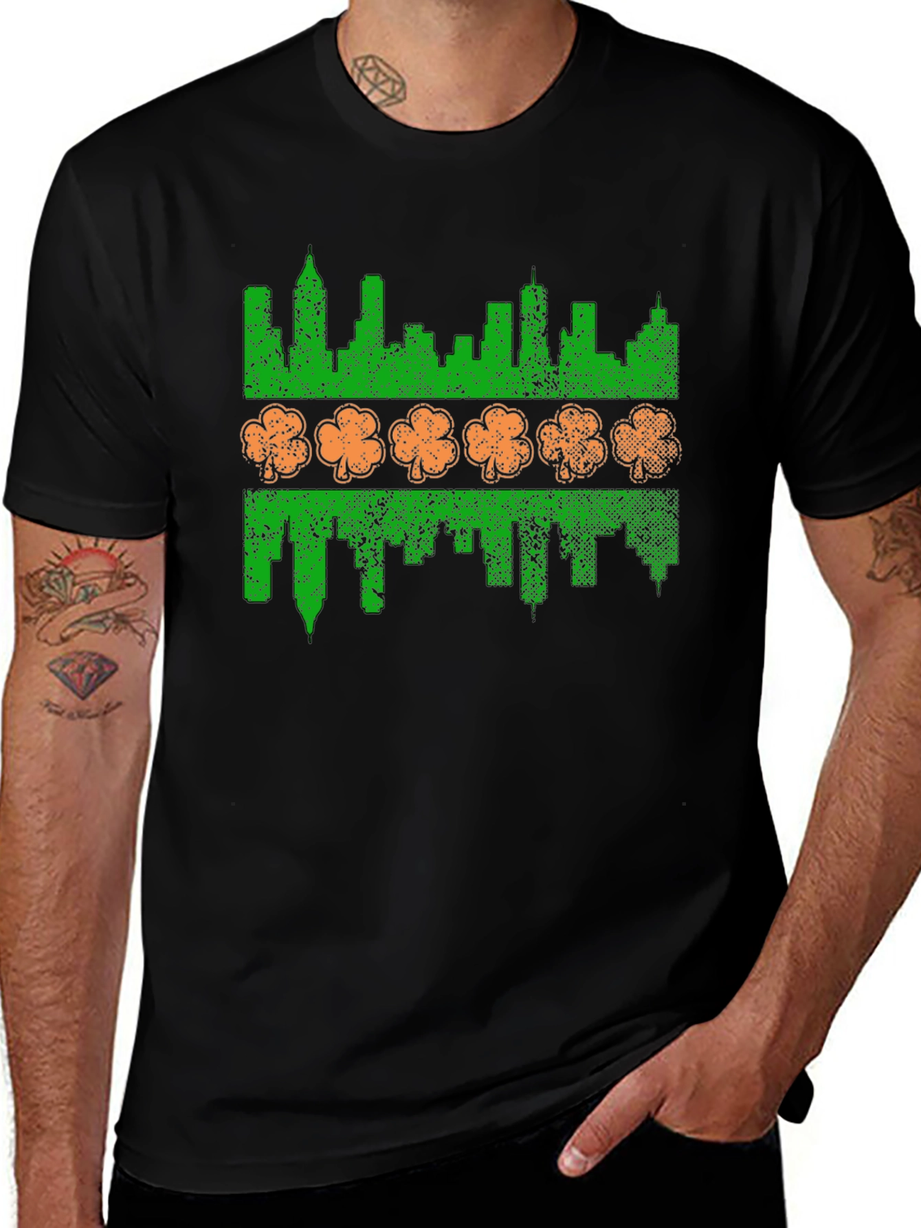 Variant 4 of Shamrock Cityscape Graphic Tee